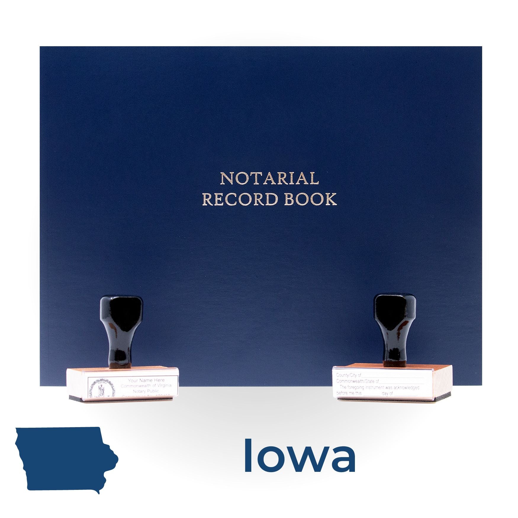 Iowa Notary Public Kit with Rubber Stamps - Engineer Seal Stamps