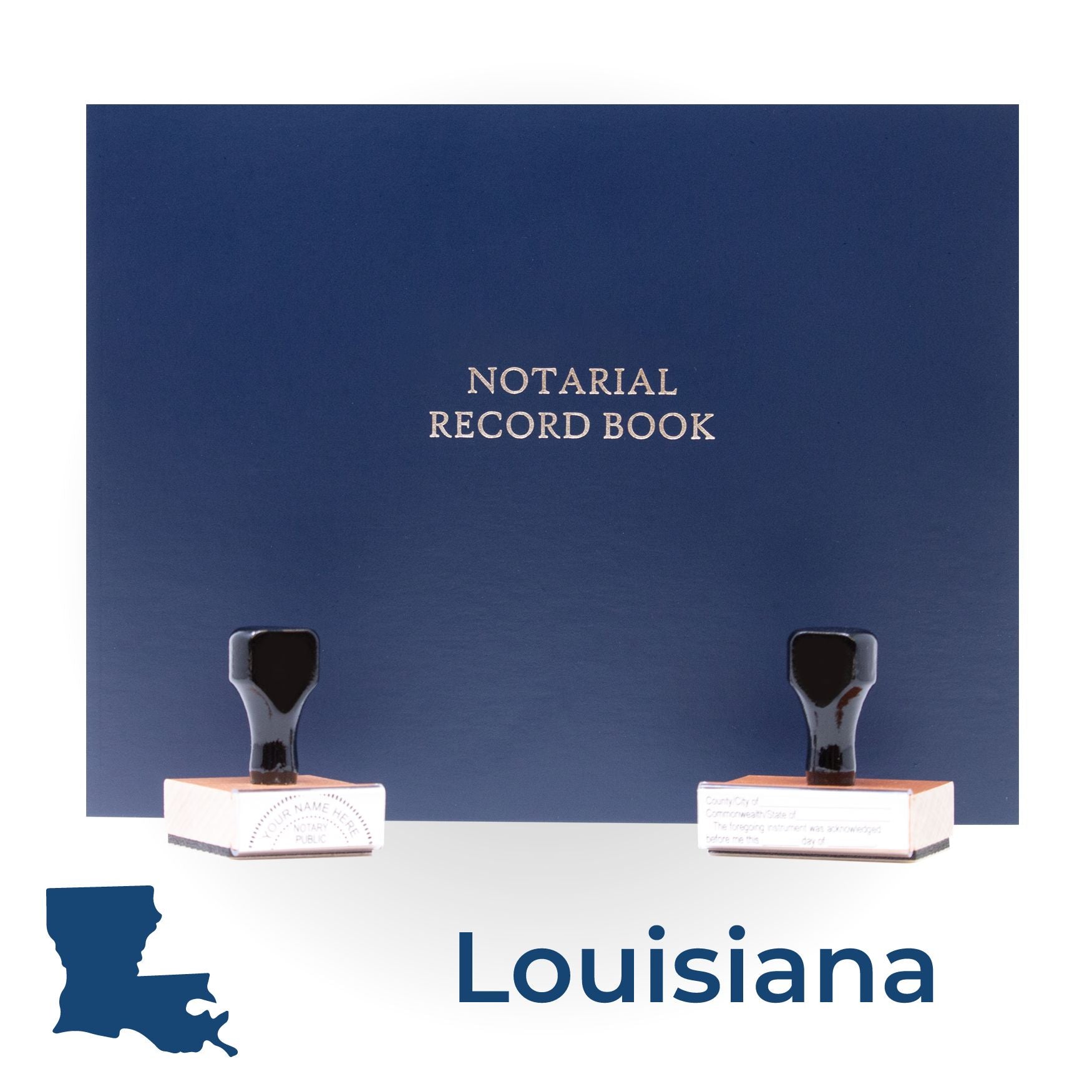 Louisiana Round Notary Kit with Rubber Stamps - Engineer Seal Stamps