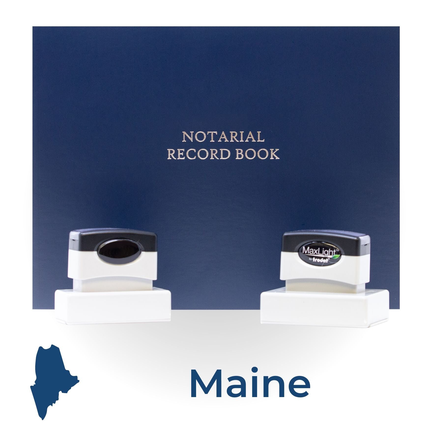 MaxLight Pre-Inked Notary Stamp Package for Maine - Engineer Seal Stamps