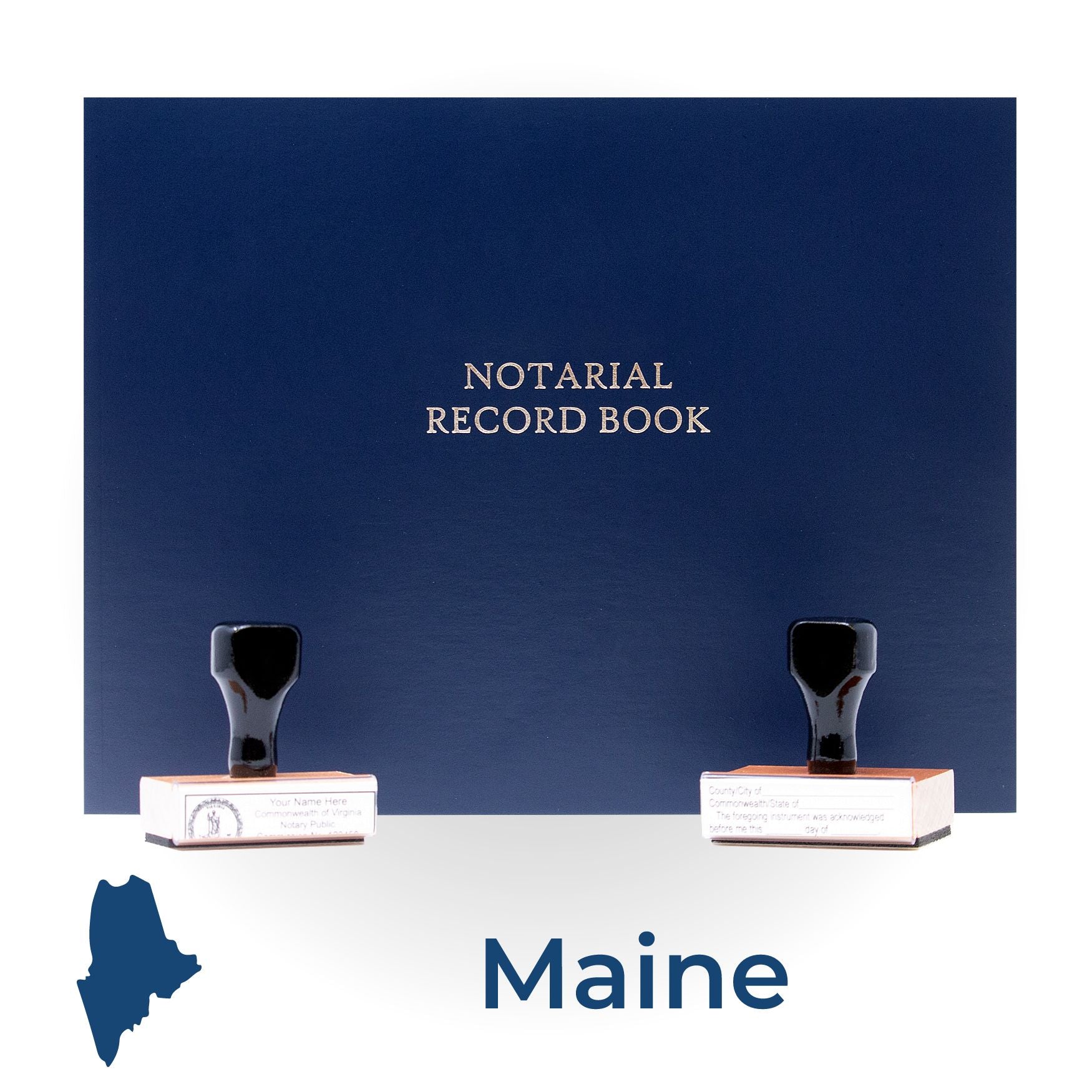 Maine Notary Public Kit with Rubber Stamps - Engineer Seal Stamps