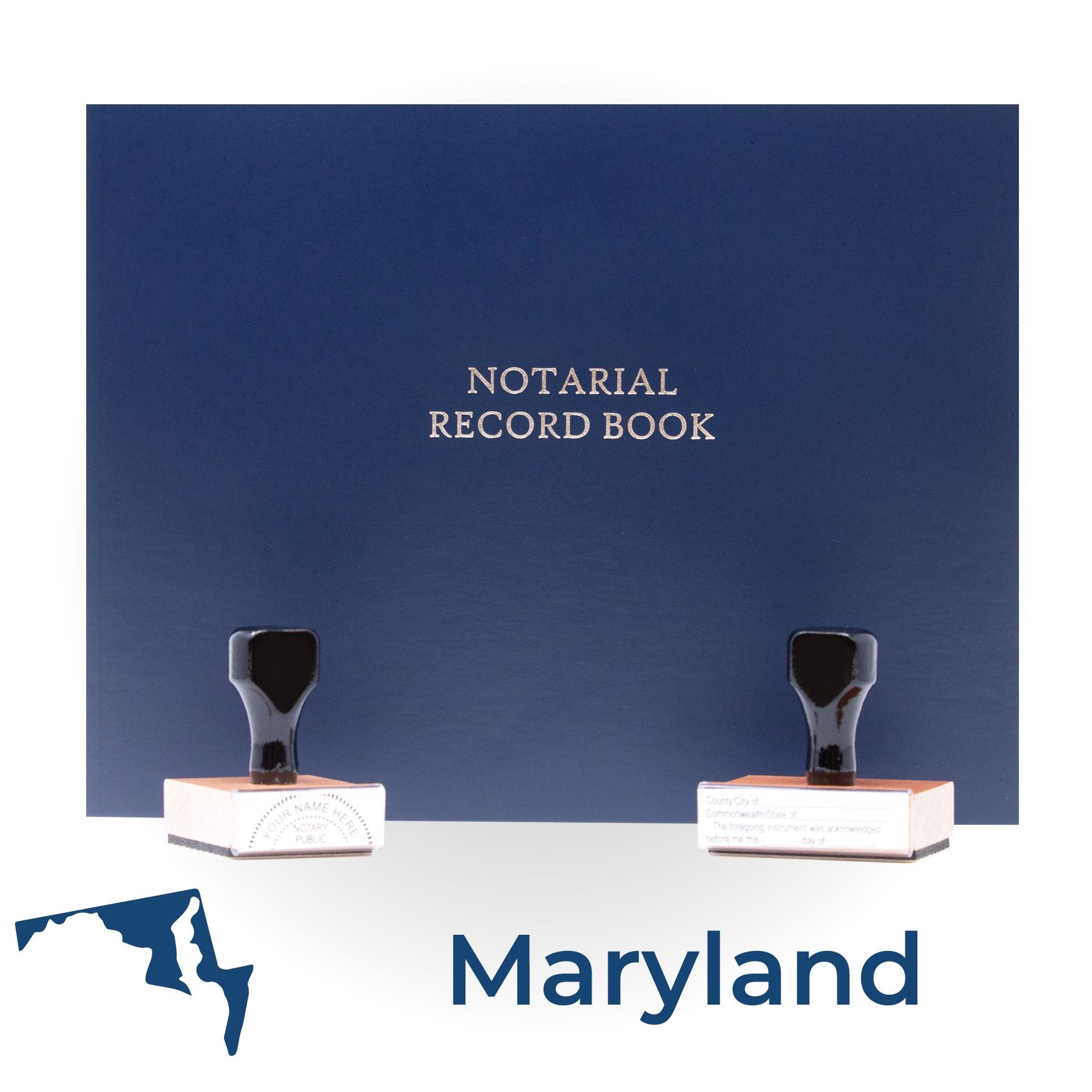 Maryland Round Notary Kit with Rubber Stamps - Engineer Seal Stamps