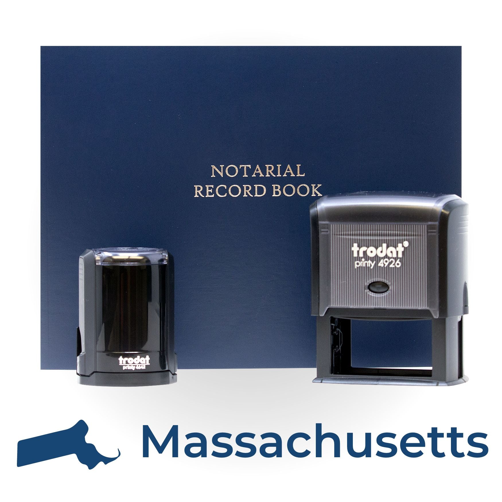Self Inking Notary Supply Kit for Massachusetts - Engineer Seal Stamps