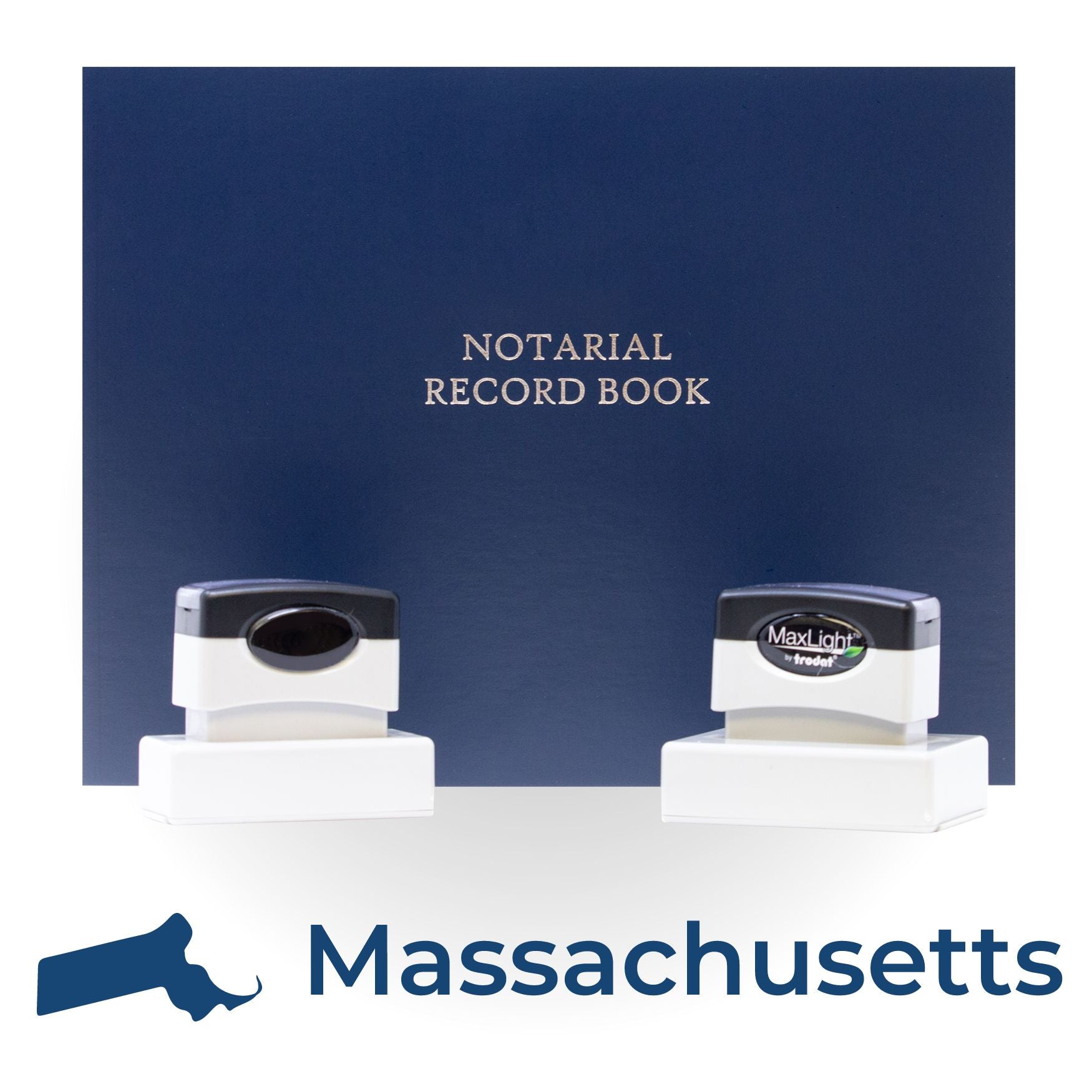 MaxLight Pre-Inked Notary Stamp Package for Massachusetts - Engineer Seal Stamps