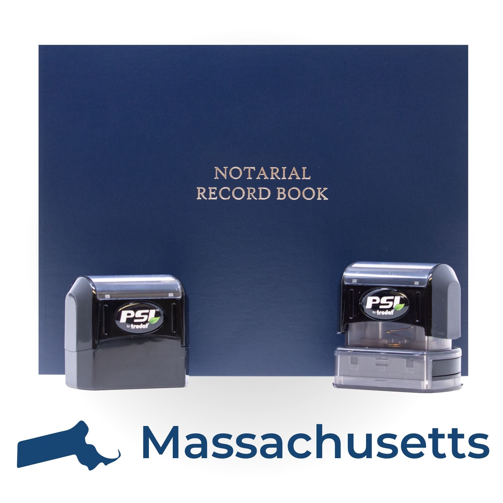 MA Notary Package with PSI Pre-Inked Notary Stamps - Engineer Seal Stamps