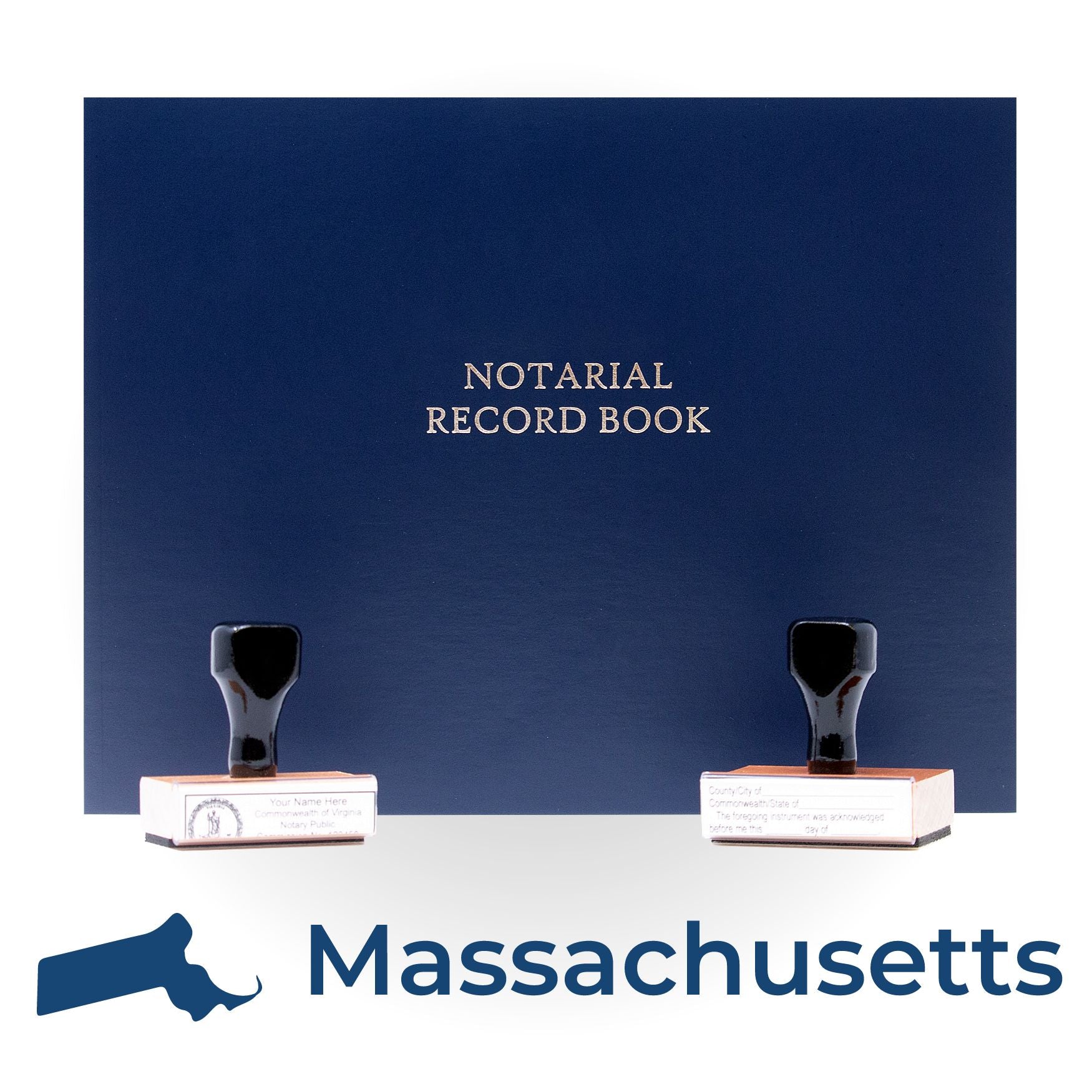 Massachusetts Notary Public Kit with Rubber Stamps - Engineer Seal Stamps