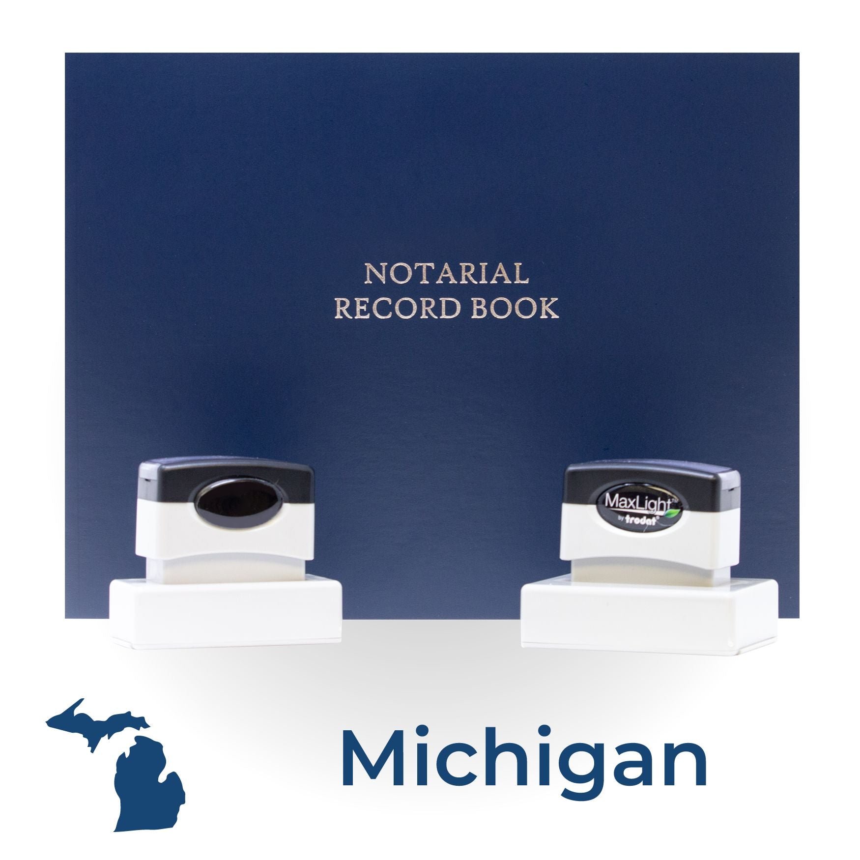 MaxLight Pre-Inked Notary Stamp Package for Michigan - Engineer Seal Stamps