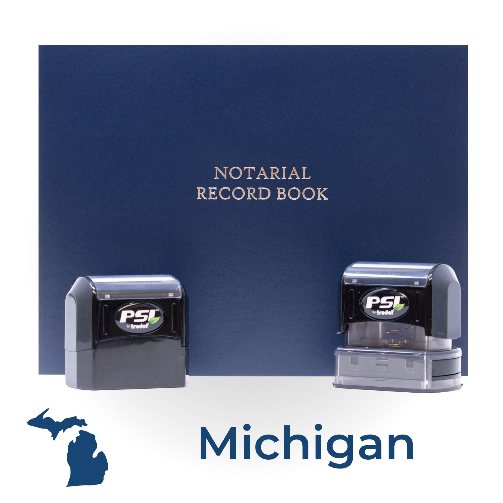 MI Notary Package with PSI Pre-Inked Notary Stamps - Engineer Seal Stamps