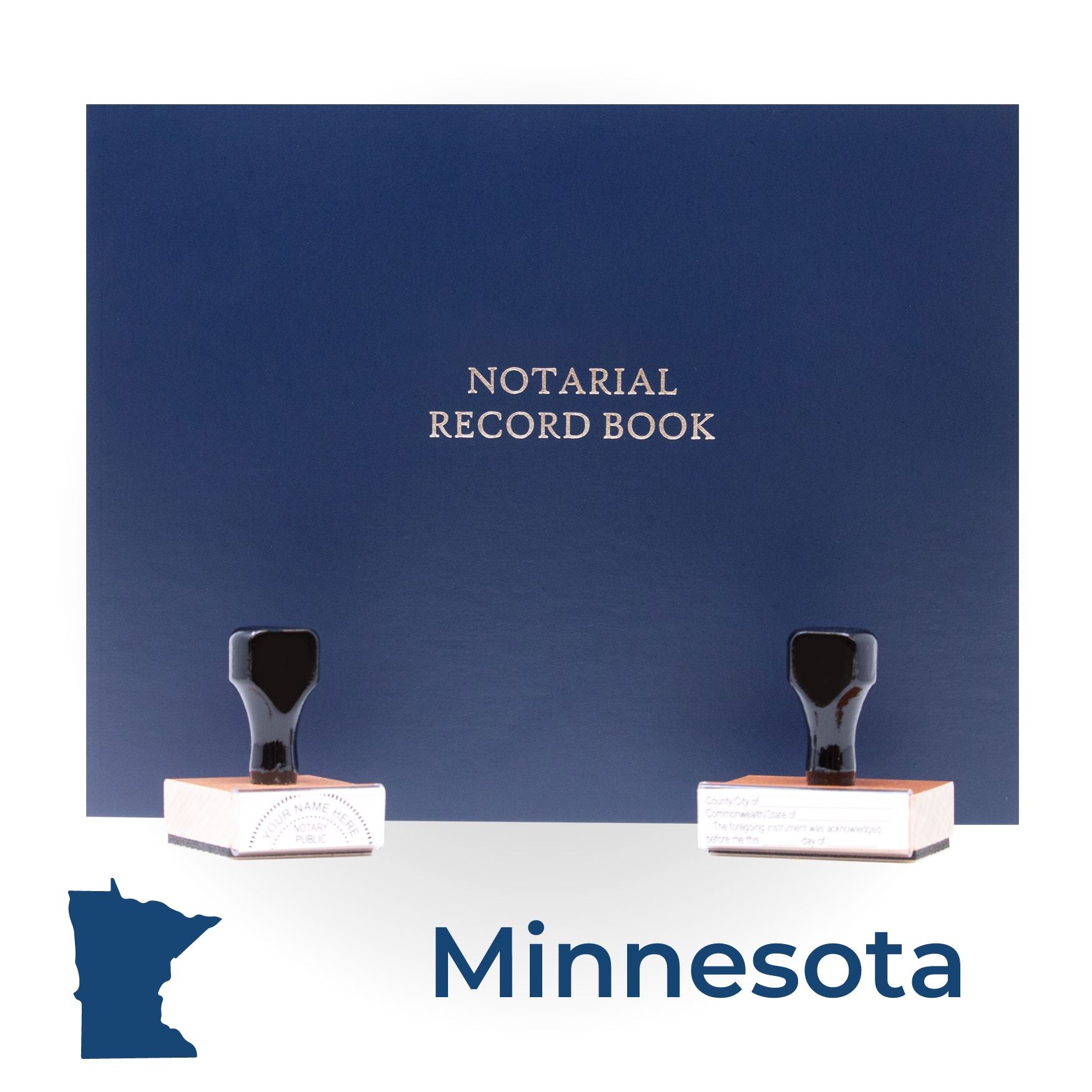 Minnesota Round Notary Kit with Rubber Stamps - Engineer Seal Stamps