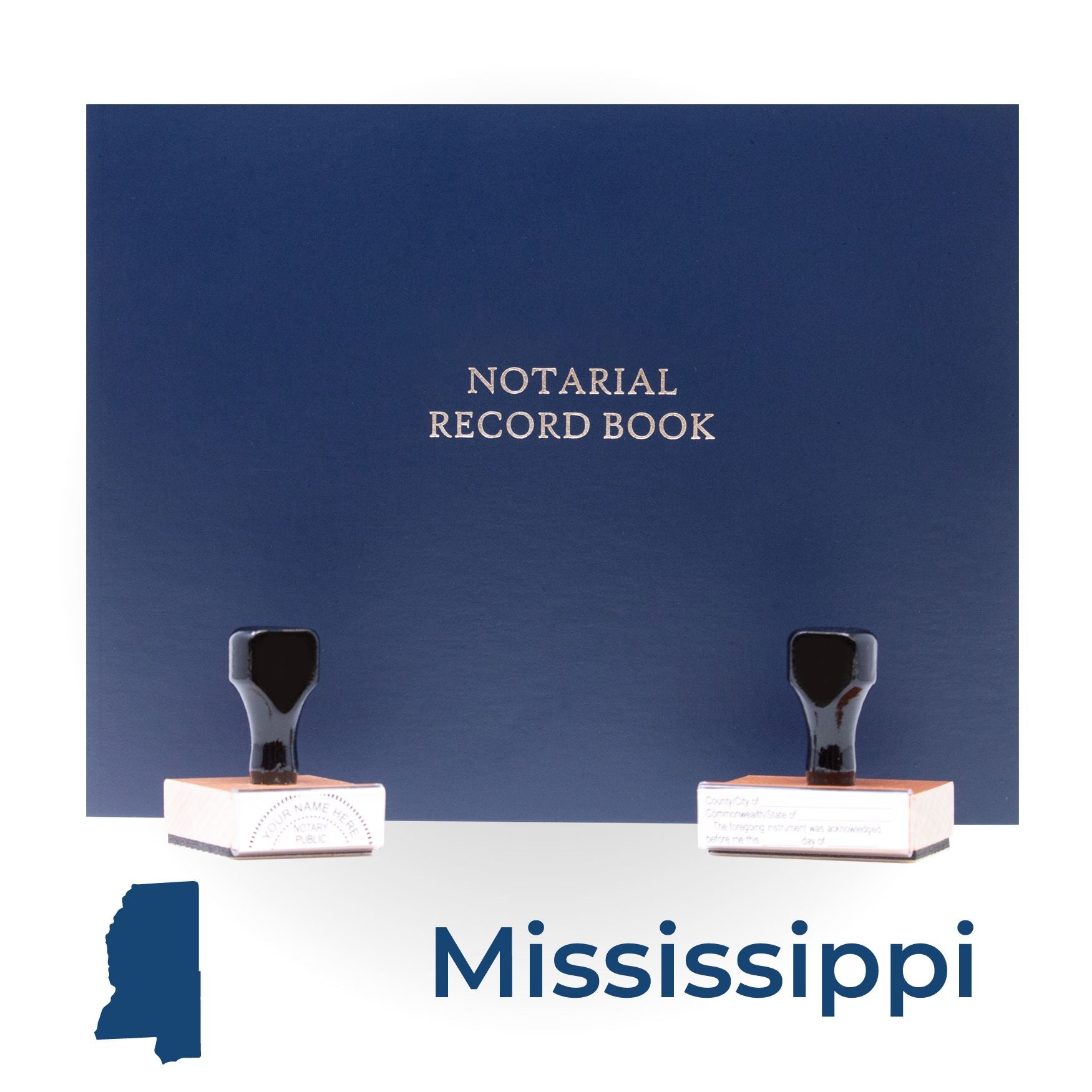 Mississippi Round Notary Kit with Rubber Stamps - Engineer Seal Stamps