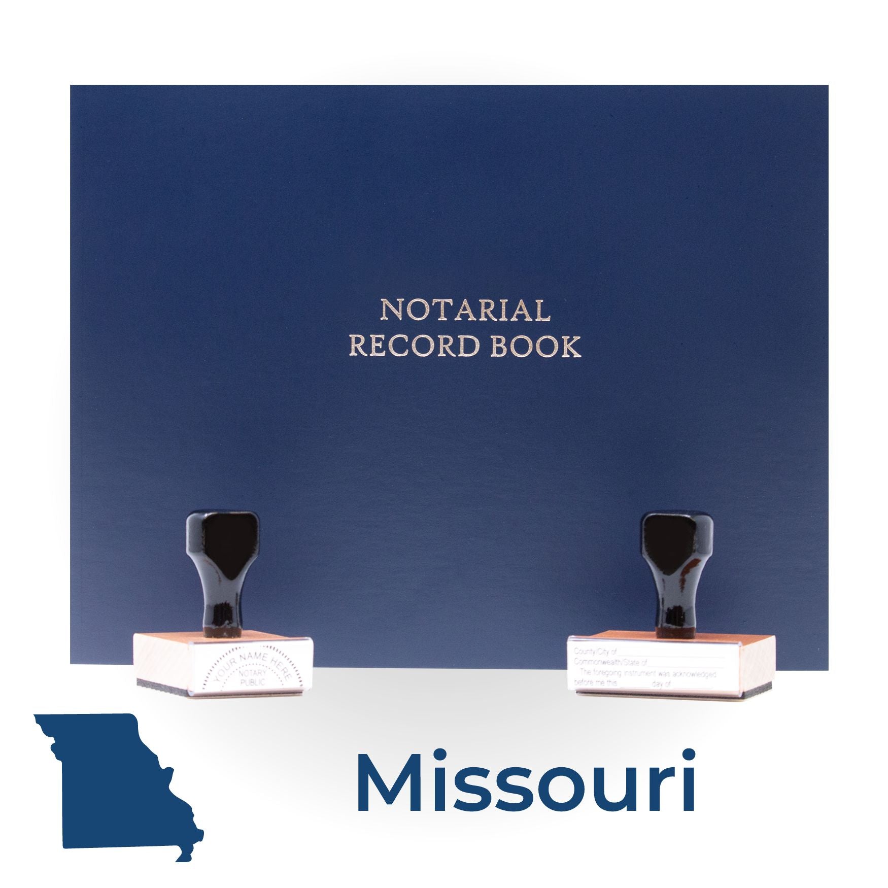Missouri Round Notary Kit with Rubber Stamps - Engineer Seal Stamps