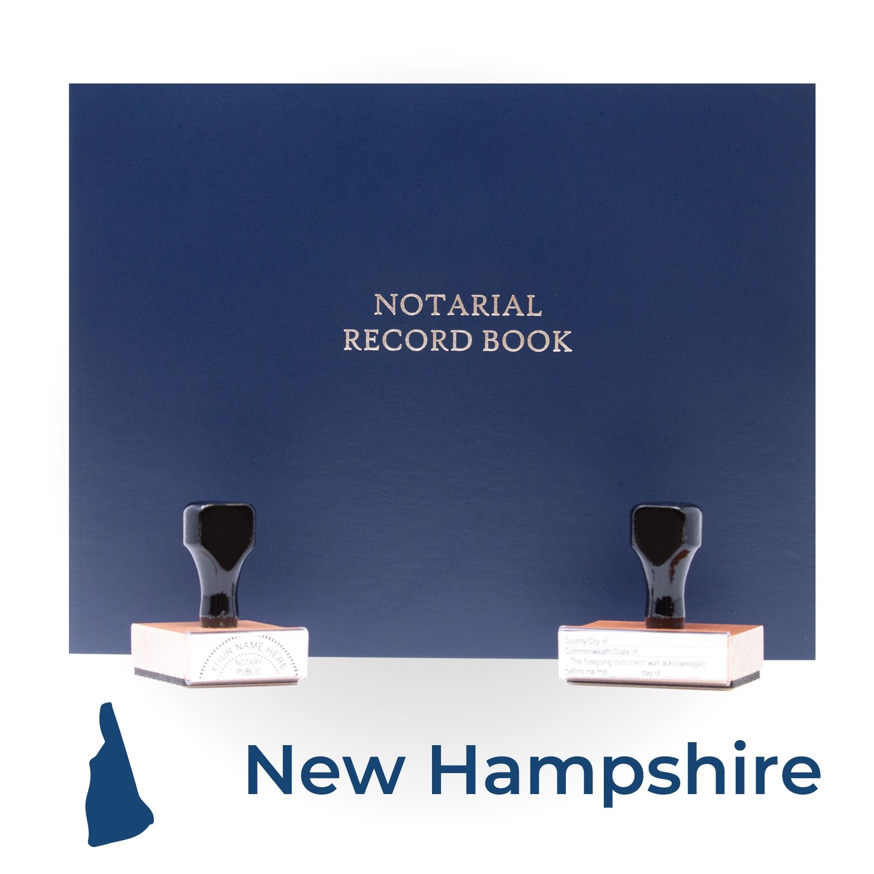 New Hampshire Round Notary Kit with Rubber Stamps - Engineer Seal Stamps