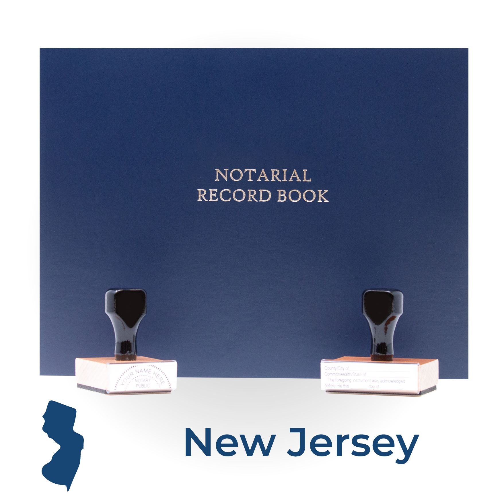 New Jersey Round Notary Kit with Rubber Stamps - Engineer Seal Stamps