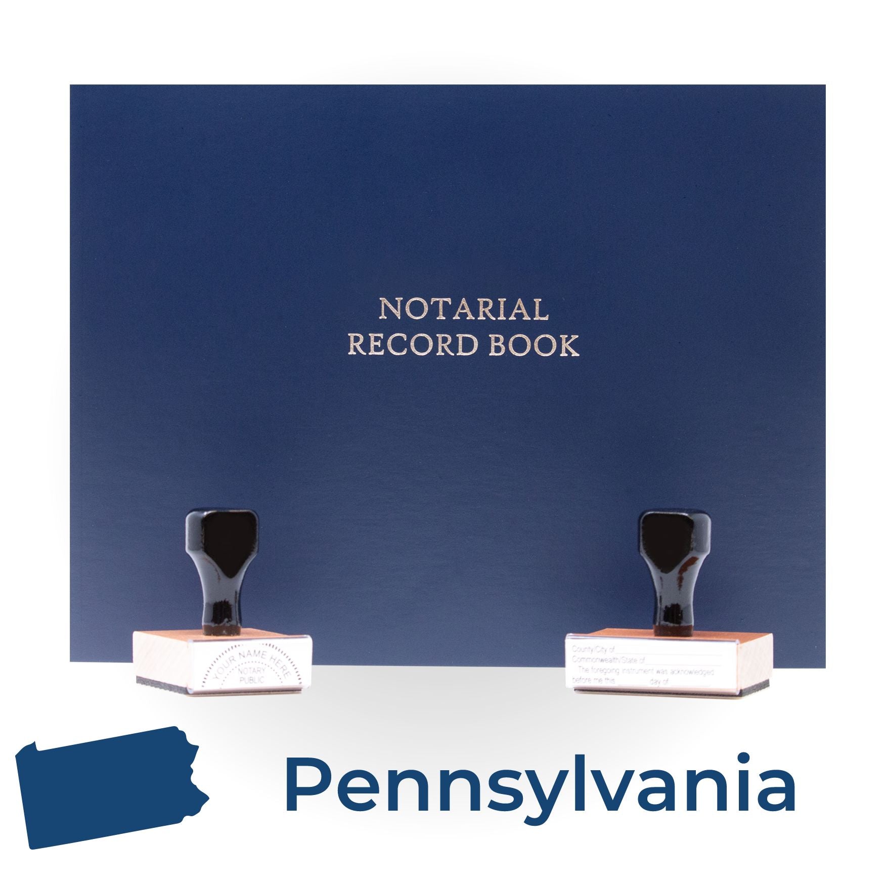 Pennsylvania Round Notary Kit with Rubber Stamps - Engineer Seal Stamps