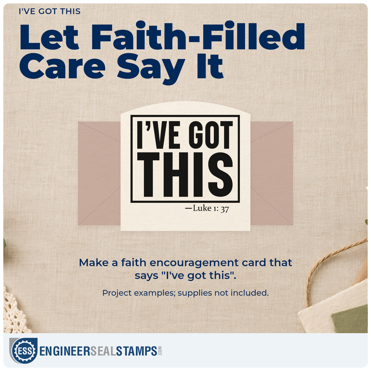 A finished handmade project stamped with the I've Got This Frame Accent Stamp - Premium Vintage Pro Wooden, ideal for graduation gifts.