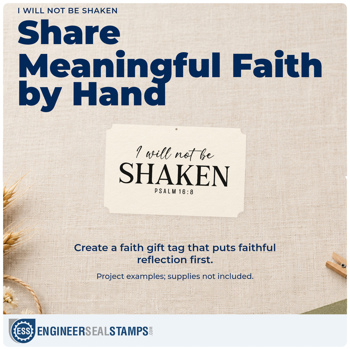 A finished handmade project stamped with the I Will Not Be Shaken Craft Stamp – Self-Inking, ideal for crisis support notes.