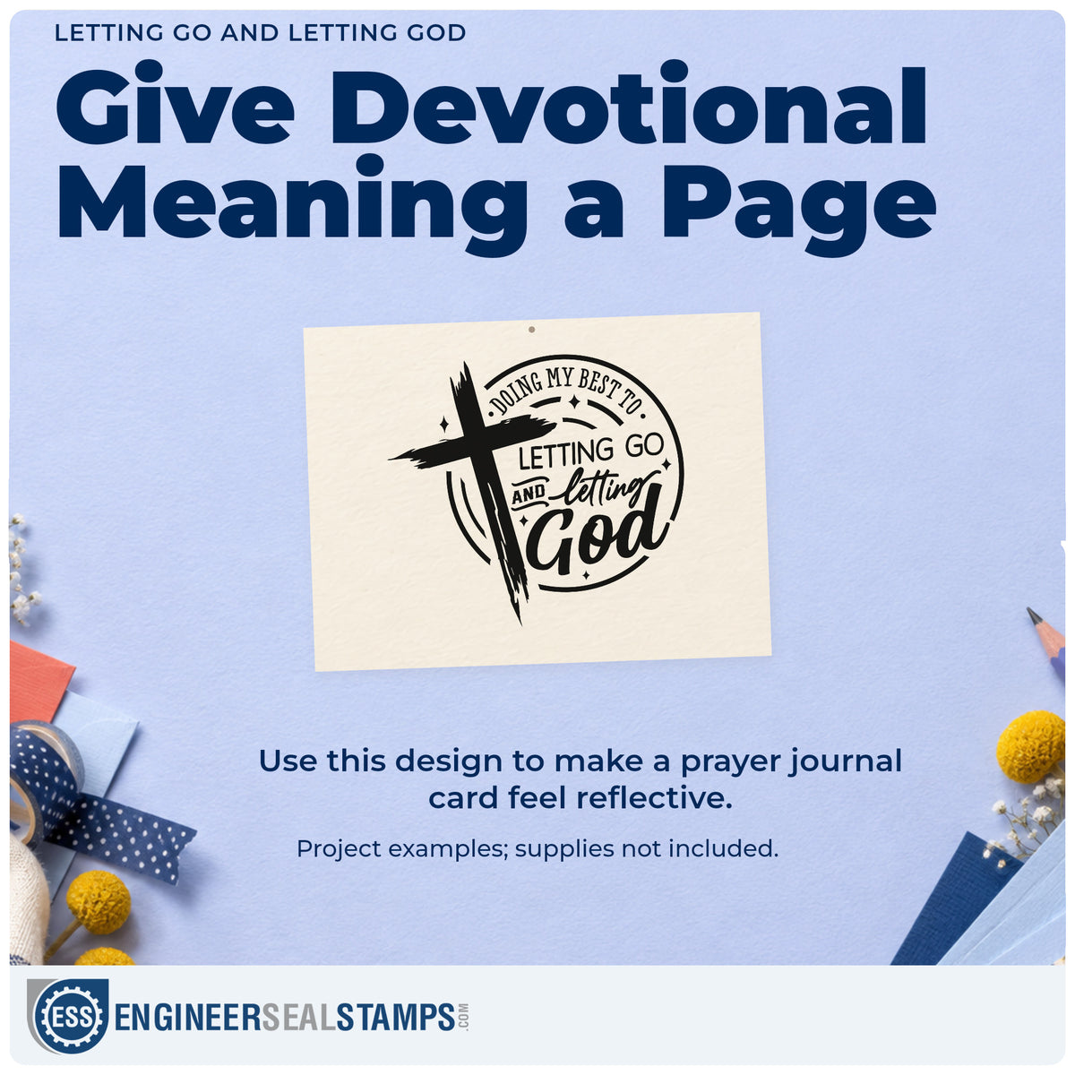 A finished handmade project stamped with the Letting Go And Letting God Pre-Inked Stamp – PSI, ideal for empty nest gifts.