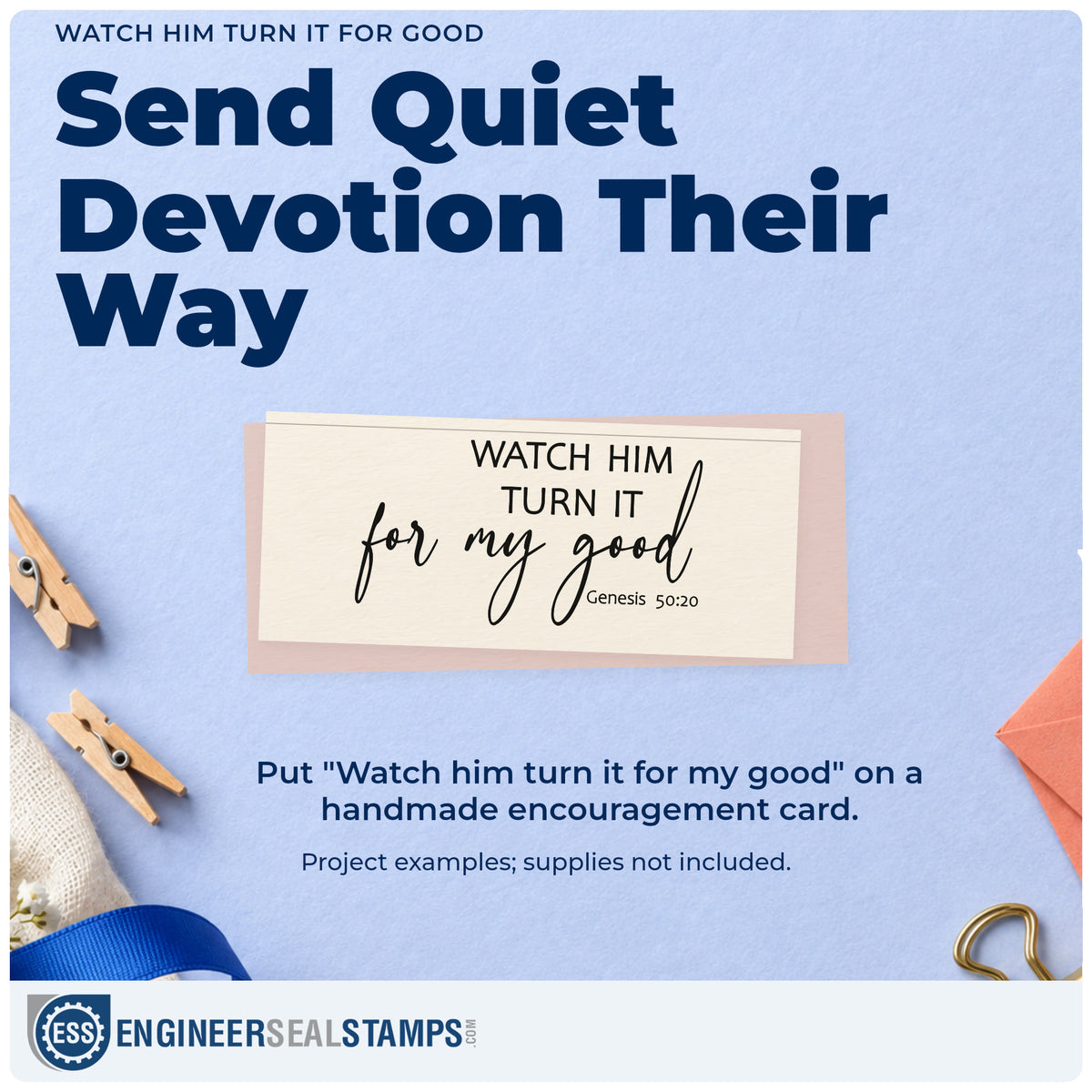 A finished handmade project stamped with the Watch Him Turn It For Good Stamp – Duo Hand, ideal for divorce support notes.