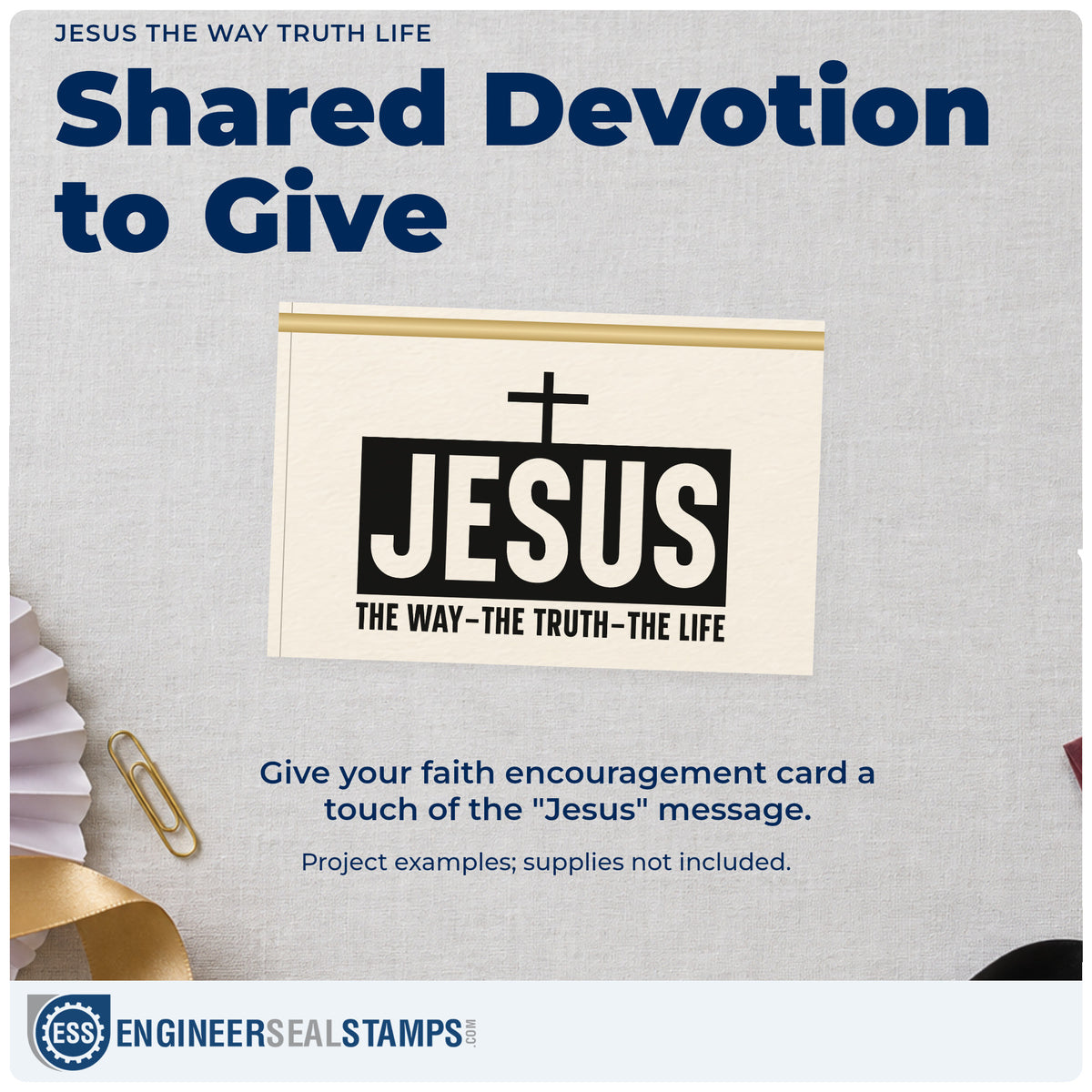 A finished handmade project stamped with the Jesus The Way Truth Life Stamp – Self-Inking, ideal for evangelism cards.