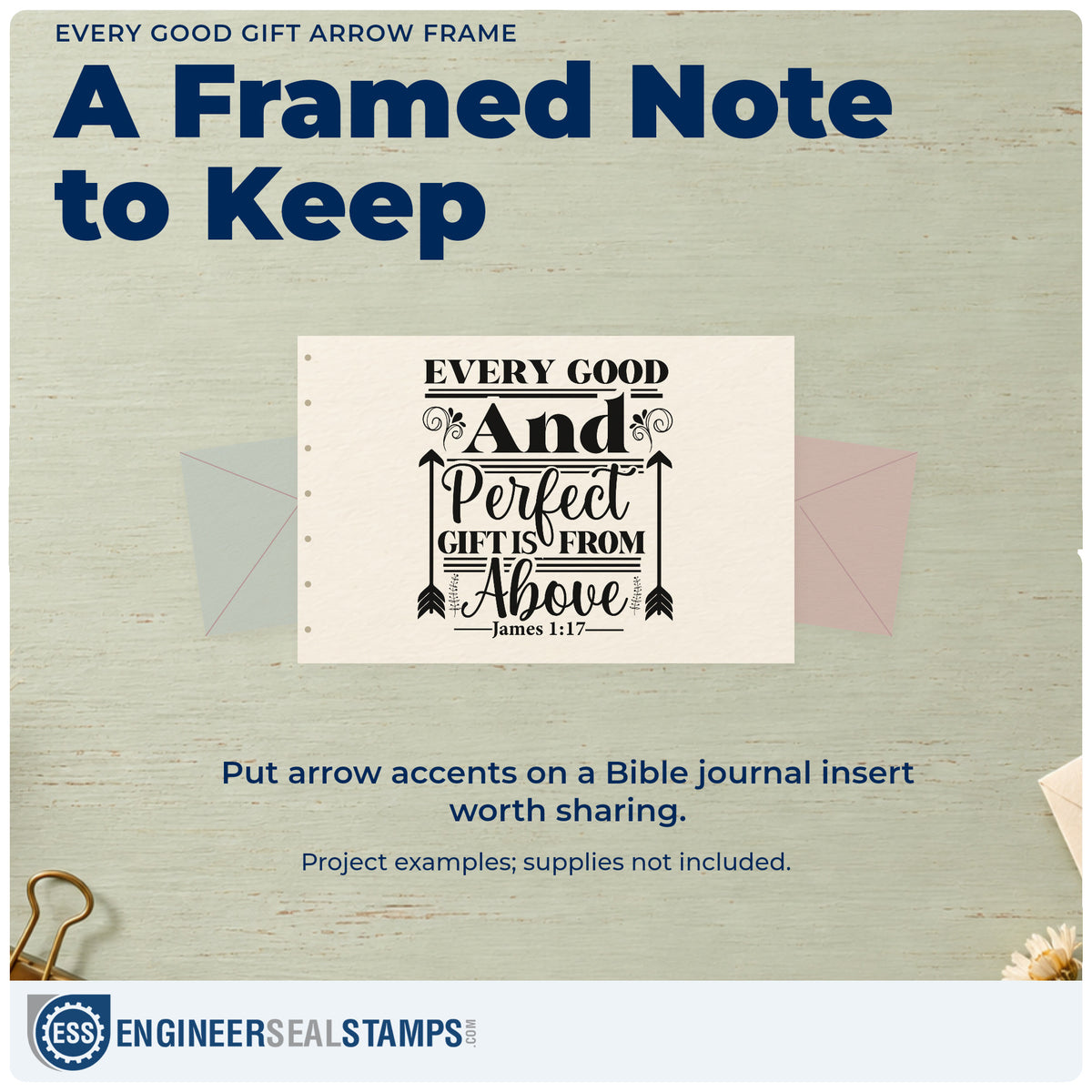 A finished handmade project stamped with the Every Good Gift Arrow Frame Pre-Inked Stamp – Slim, ideal for birthday gift tags.