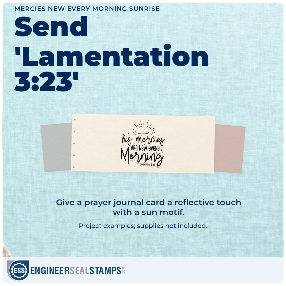 A finished handmade project stamped with the Mercies New Every Morning Sunrise Pre-Inked Stamp – PSI, ideal for coffee gift tags.