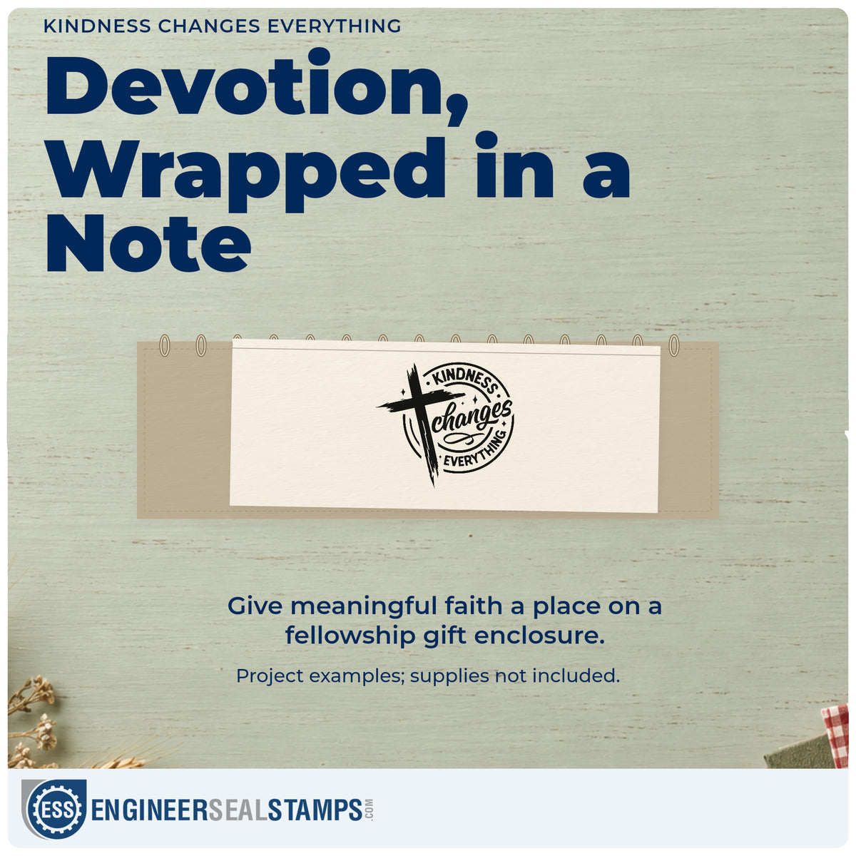 A finished handmade project stamped with the Kindness Changes Everything Hand Stamp – Duo, ideal for reward chart tags.