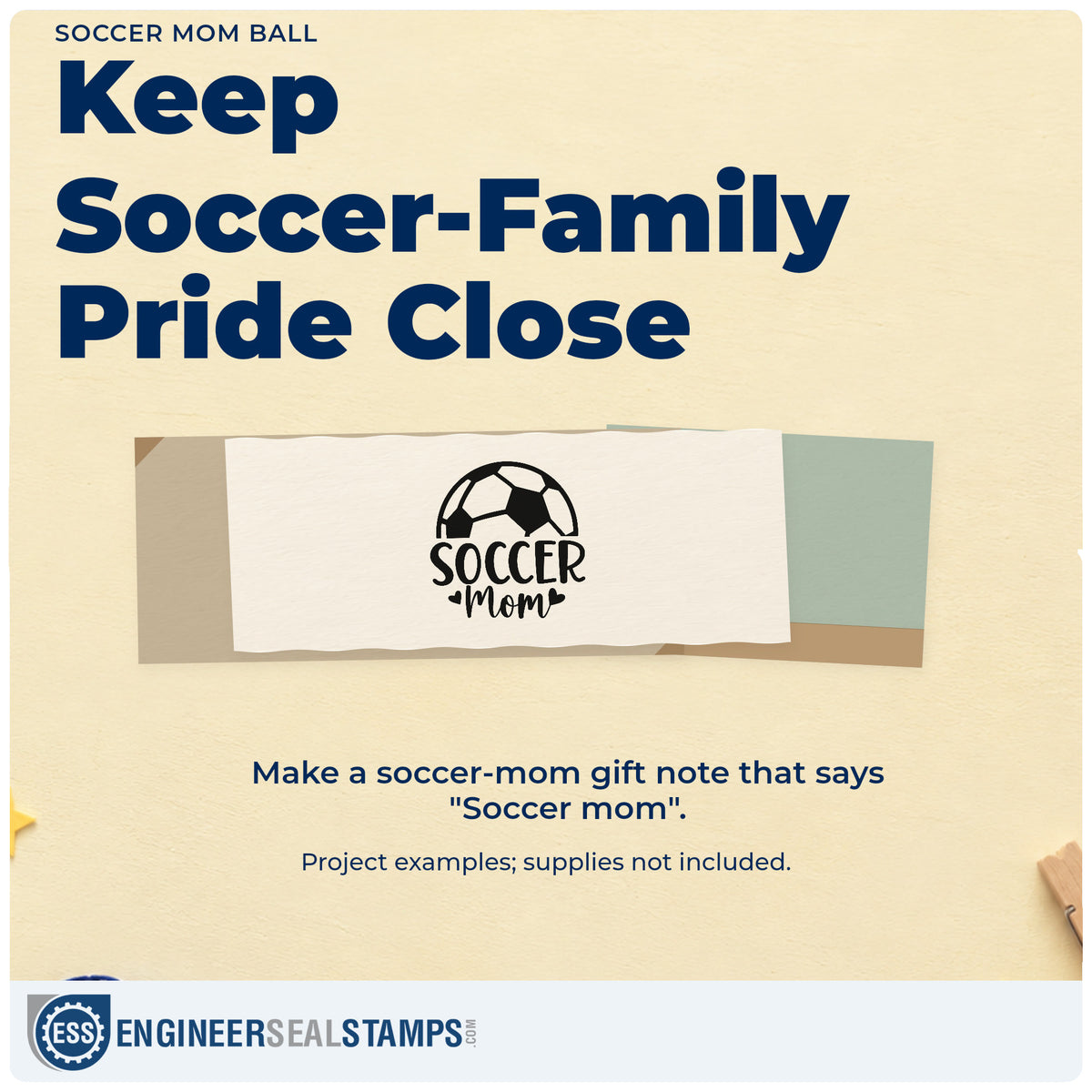 A finished handmade project stamped with the Soccer Mom Ball Pre-Inked Stamp – Slim, ideal for sideline chair tags.