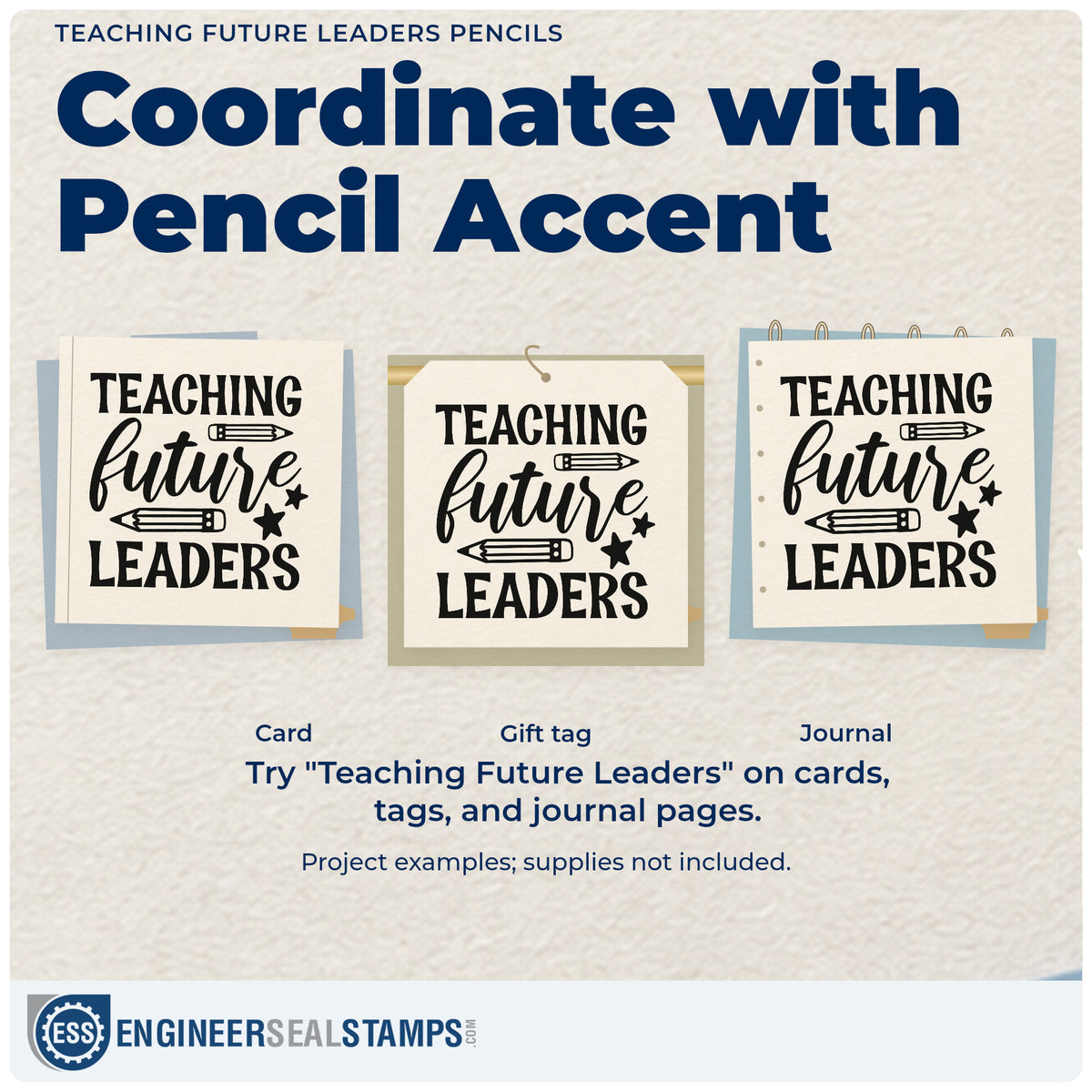 Three project examples made with the Duo Hand Teaching Future Leaders Pencils With Stars Rubber Stamp, including ballot box labels.