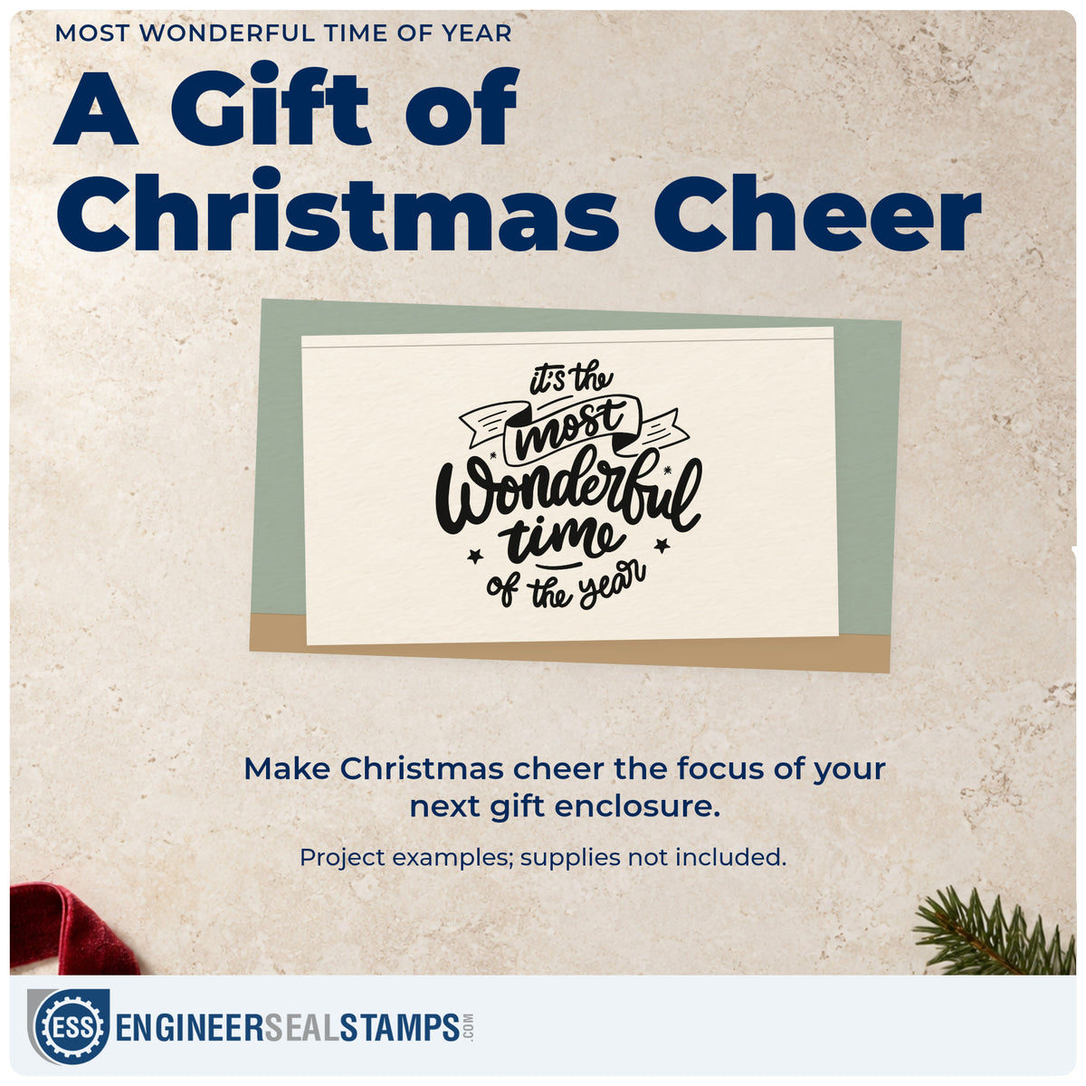 A finished handmade project stamped with the It's The Most Wonderful Time Of The Year Stamp – Self-Inking, ideal for school break album.