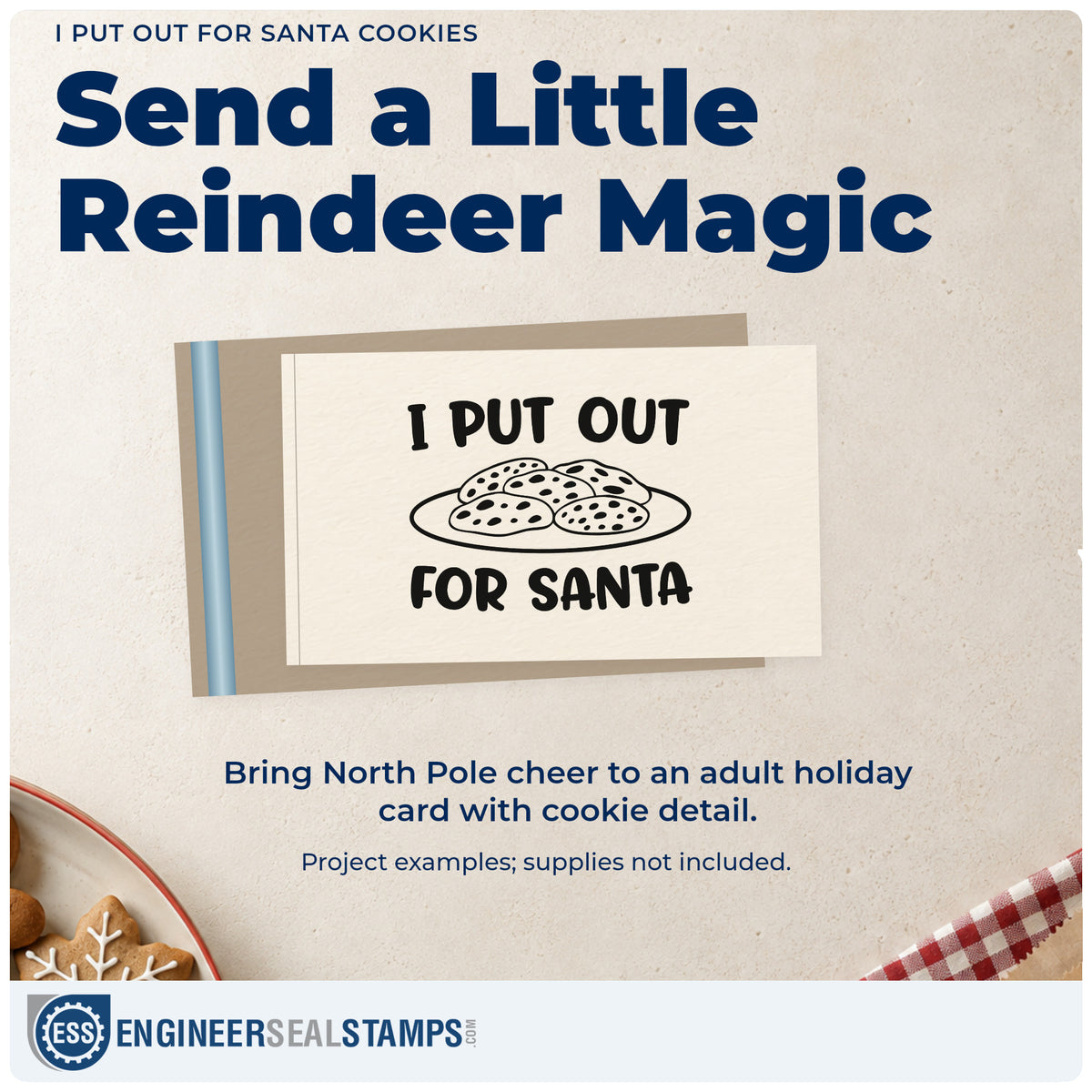A finished handmade project stamped with the I Put Out For Santa Cookies Wood Handle Stamp, ideal for party humor album.