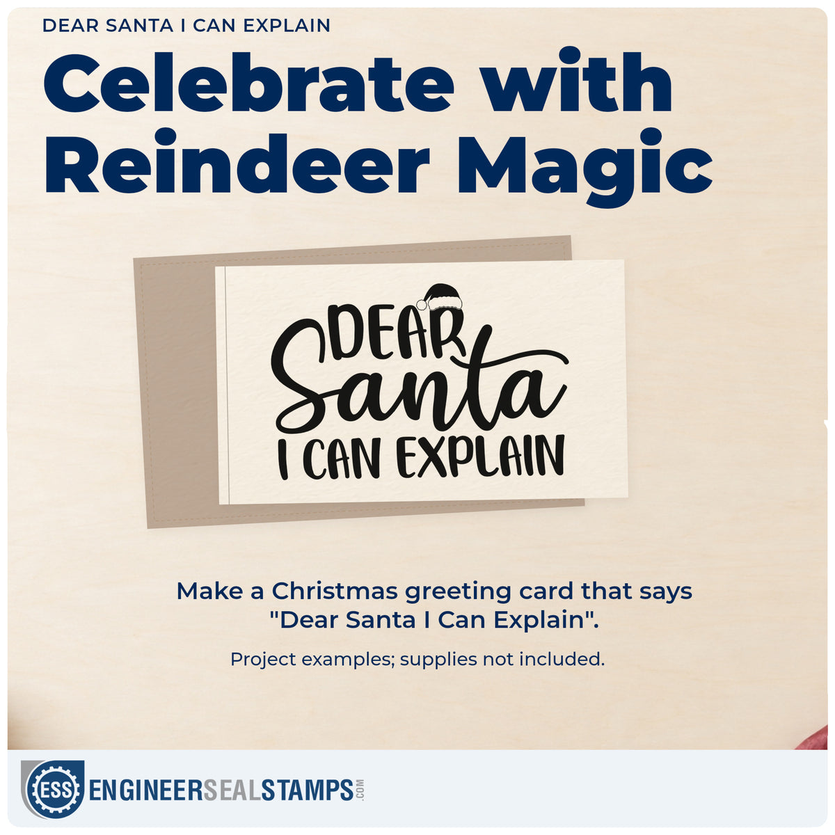 A finished handmade project stamped with the Dear Santa I Can Explain Hat Pre-Inked Stamp – PSI, ideal for semester album page.