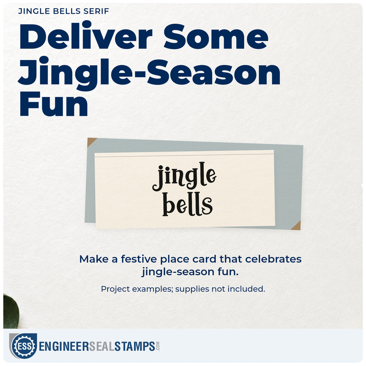 A finished handmade project stamped with the Jingle Bells Serif Slim Pre-Inked Stamp, ideal for handbell album page.
