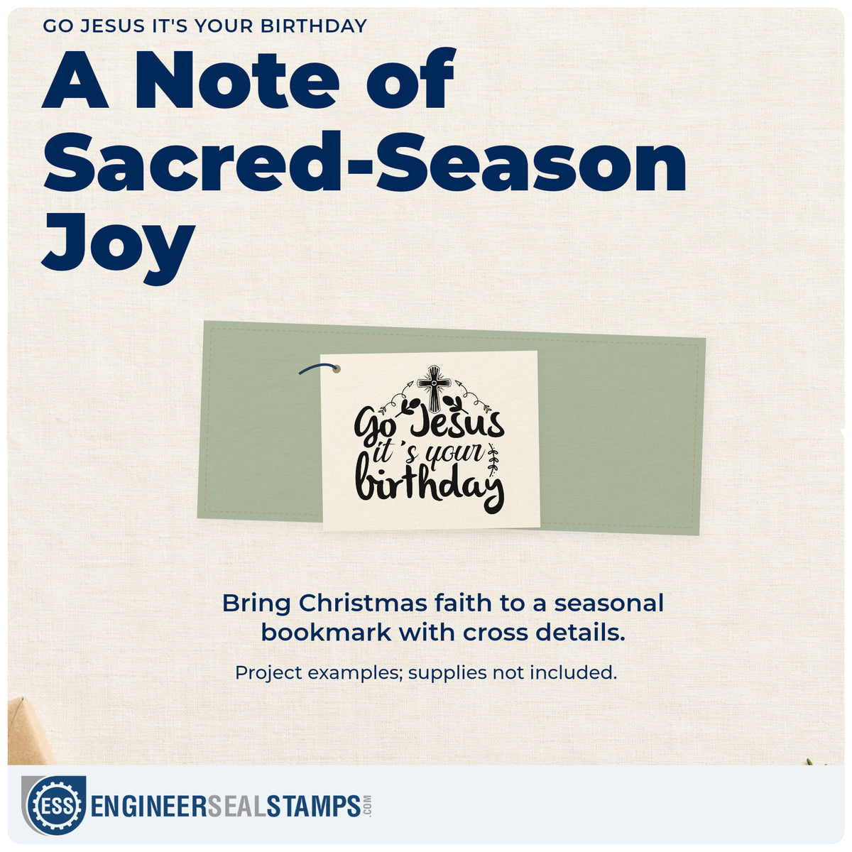 A finished handmade project stamped with the Go Jesus It's Your Birthday Self-Inking Stamp, ideal for birthday party for jesus.