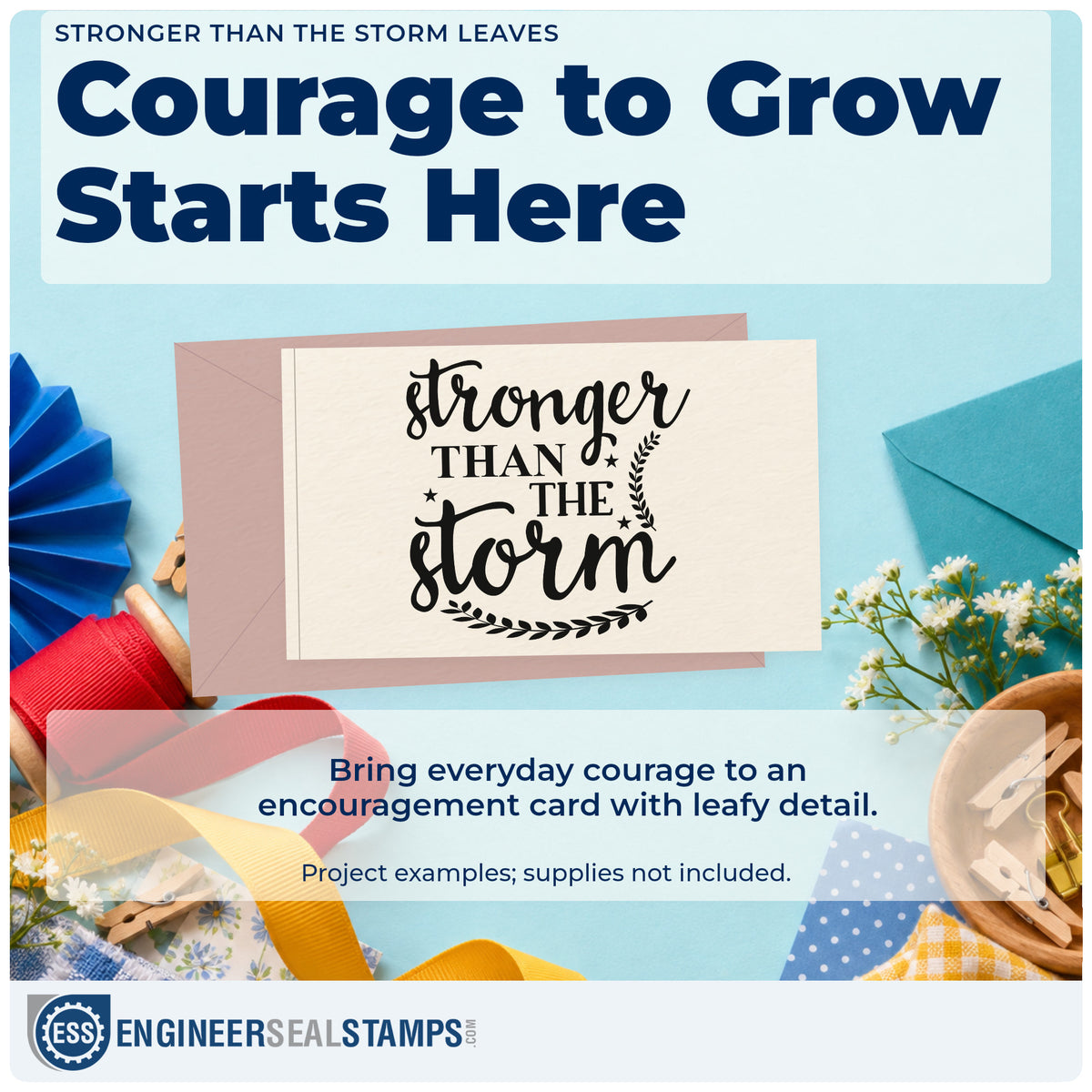 A finished handmade project stamped with the Stronger Than The Storm Botanical Sprig Self-Inking Stamp, ideal for greenhouse album page.
