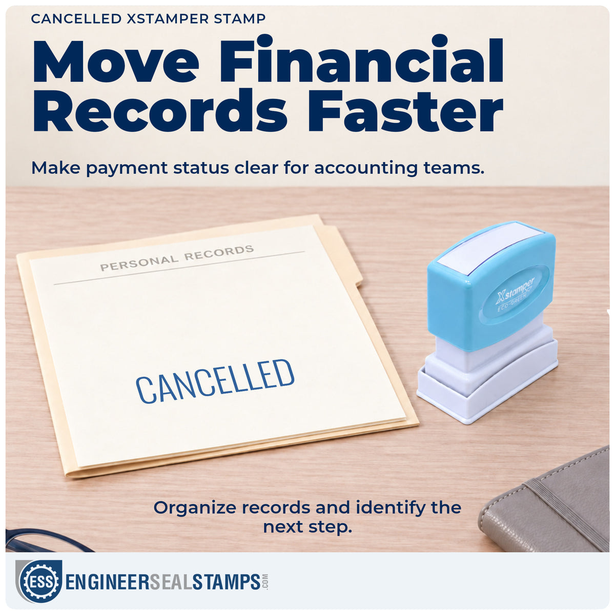 Where the "Cancelled" imprint fits in an office document workflow