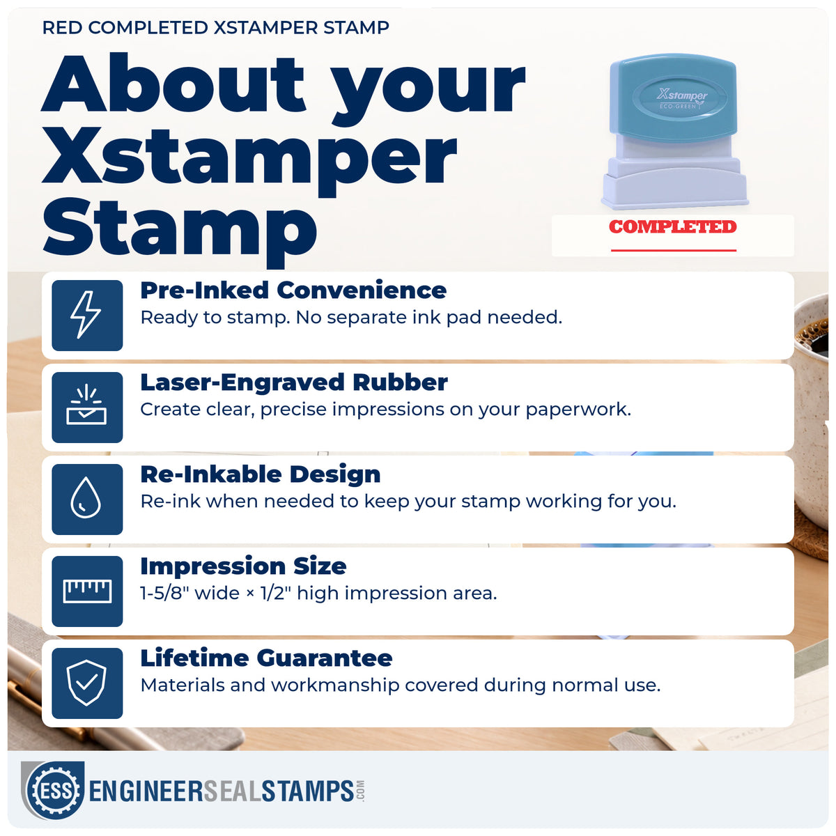About the "Completed" Xstamper No. 1214 stamp and how to care for it