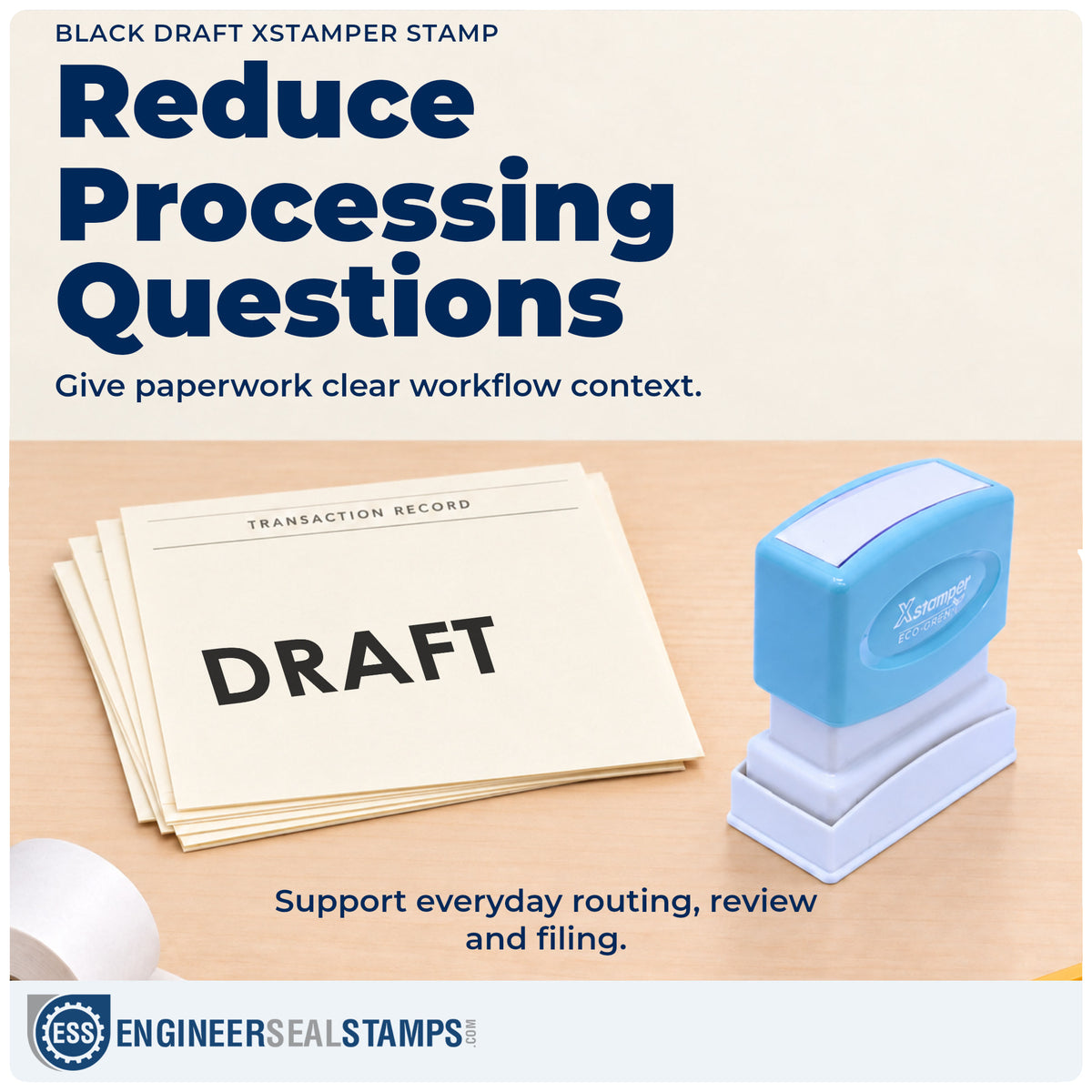 Where the "Draft" imprint fits in an office document workflow