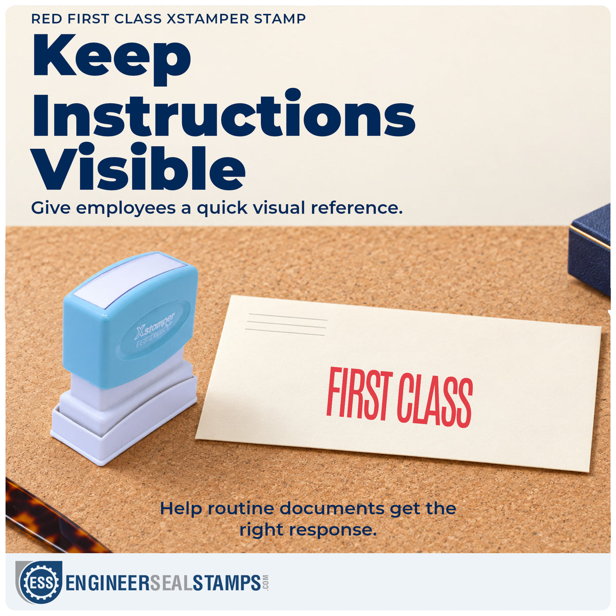 Where the "First class" imprint fits in an office document workflow