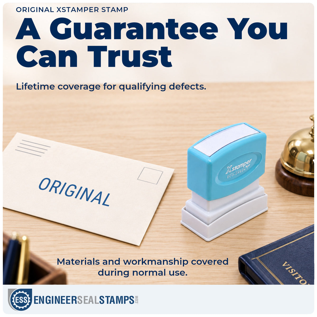 Lifetime guarantee coverage on the "Original" Xstamper pre-inked stamp