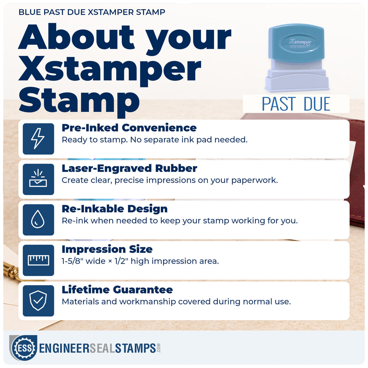About the "Past due" Xstamper No. 1127 stamp and how to care for it