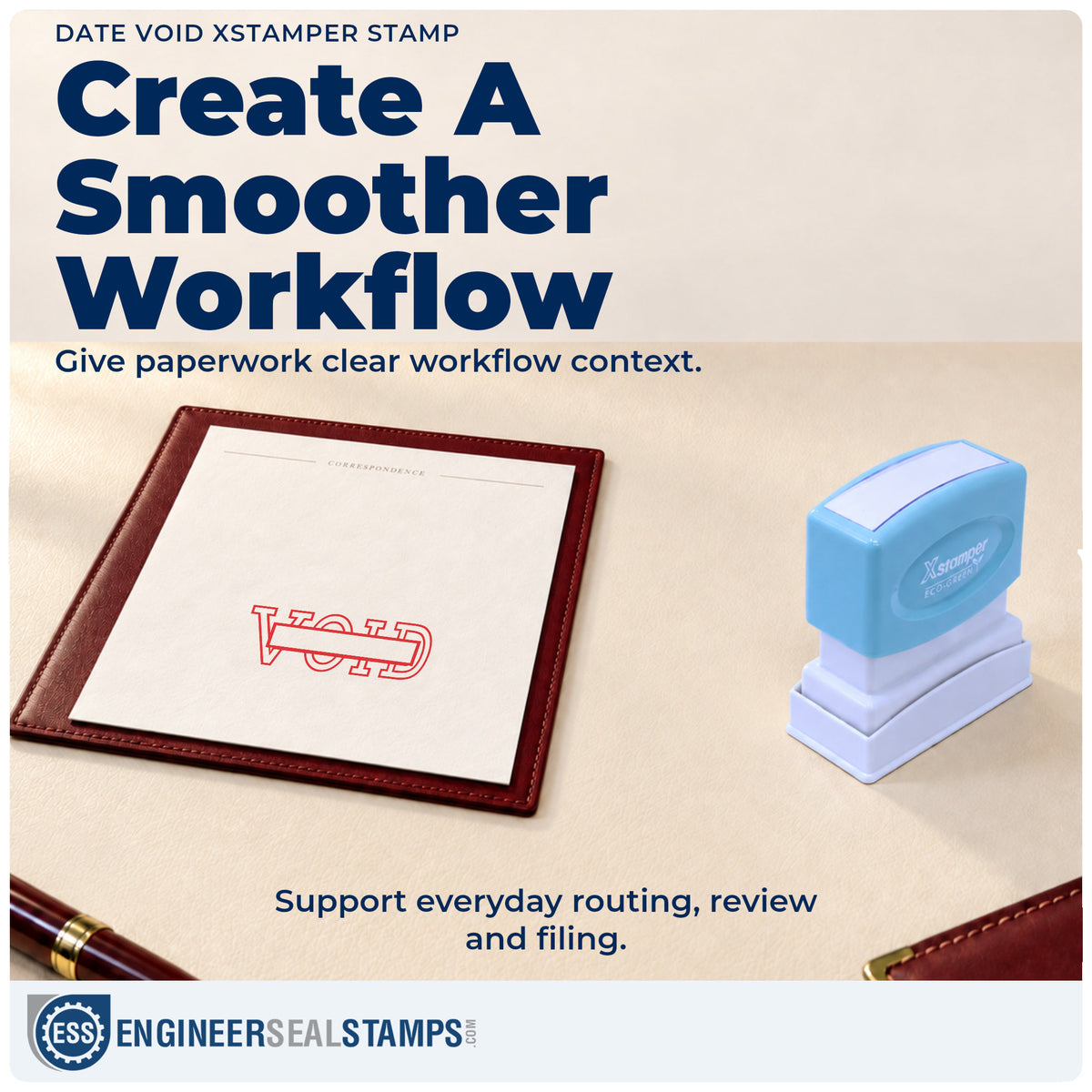 Where the "Date void" imprint fits in an office document workflow