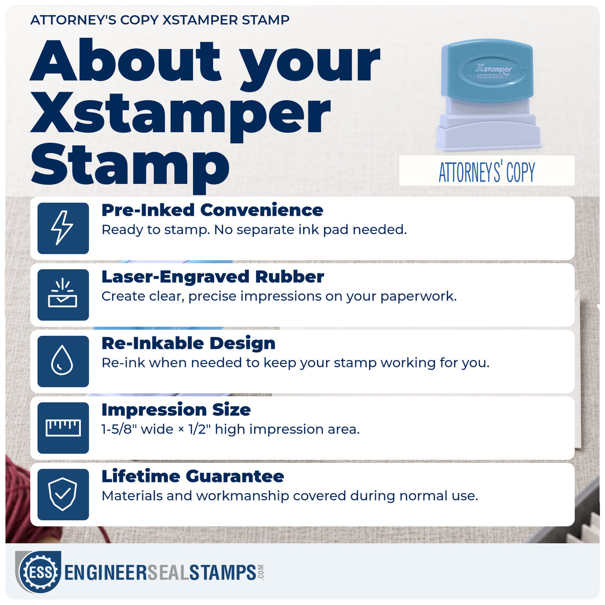 About the "Attorney's copy" Xstamper No. 1814 stamp and how to care for it