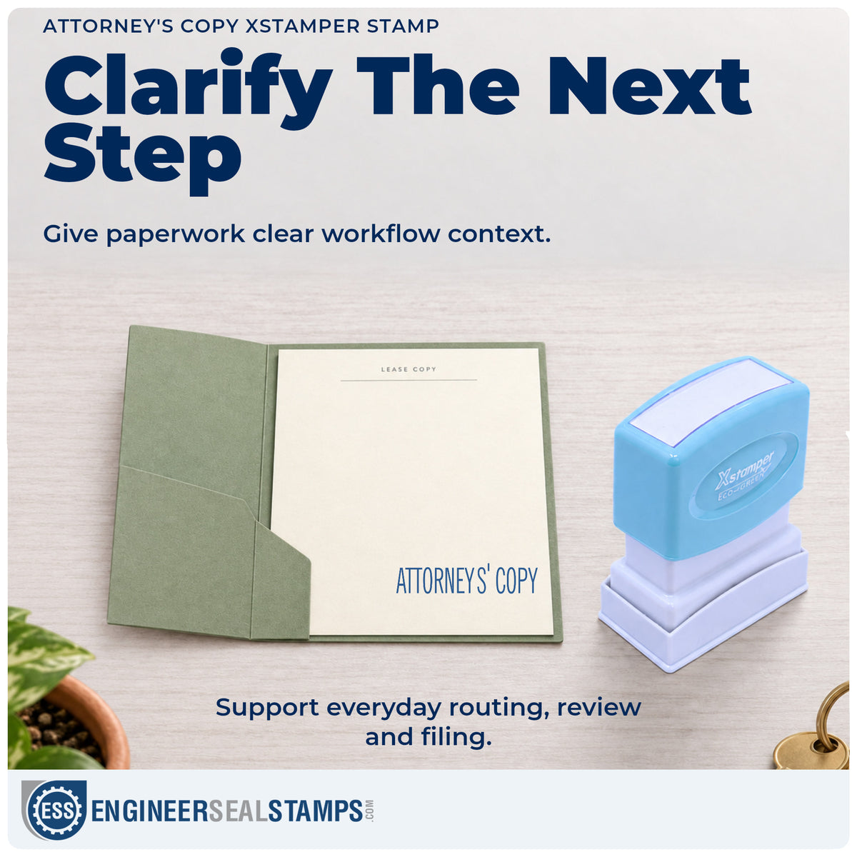 Where the "Attorney's copy" imprint fits in an office document workflow