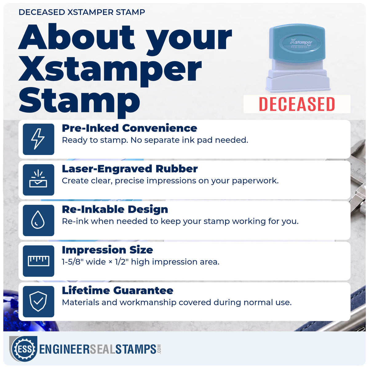 About the "Deceased" Xstamper No. 1648 stamp and how to care for it