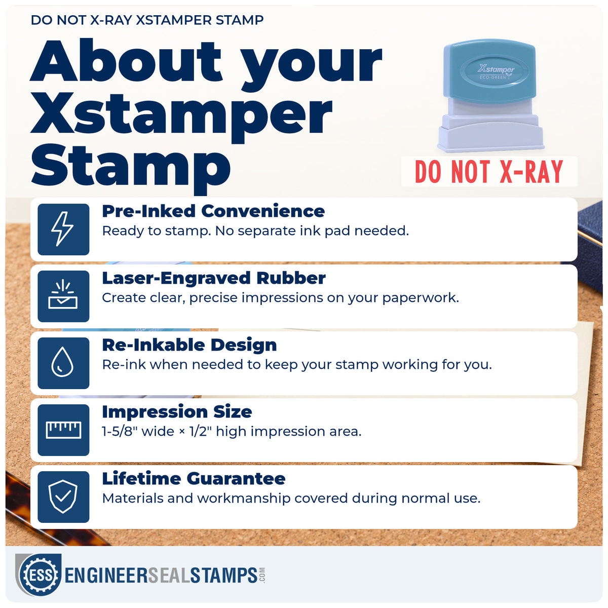 About the "Do not x-ray" Xstamper No. 1571 stamp and how to care for it