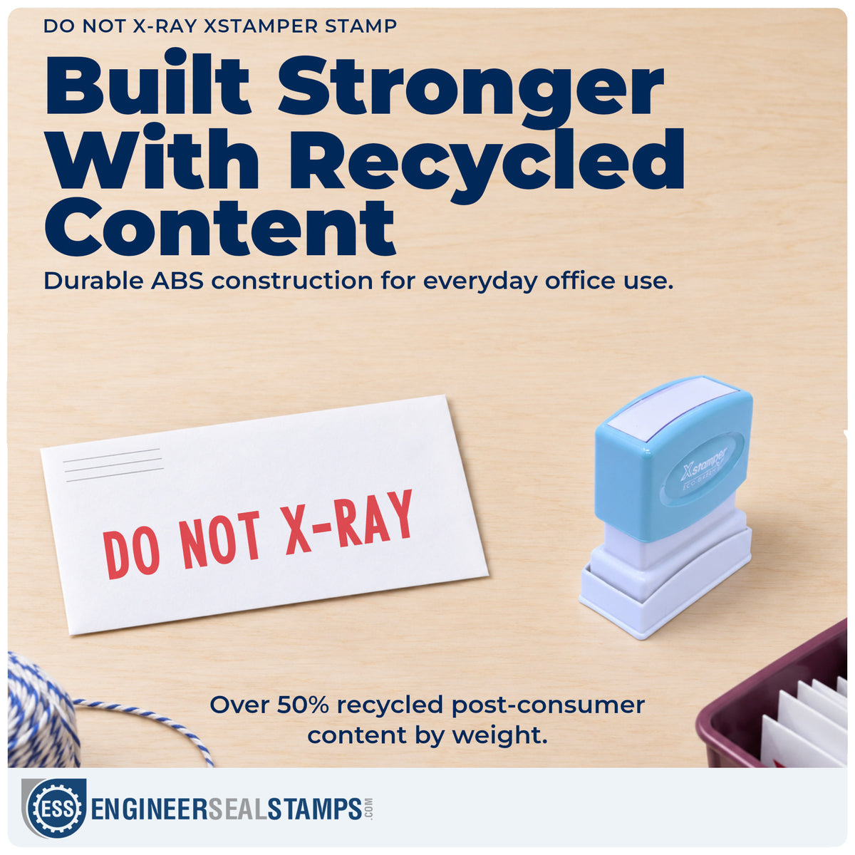 Features of the "Do not x-ray" Xstamper No. 1571 pre-inked stamp