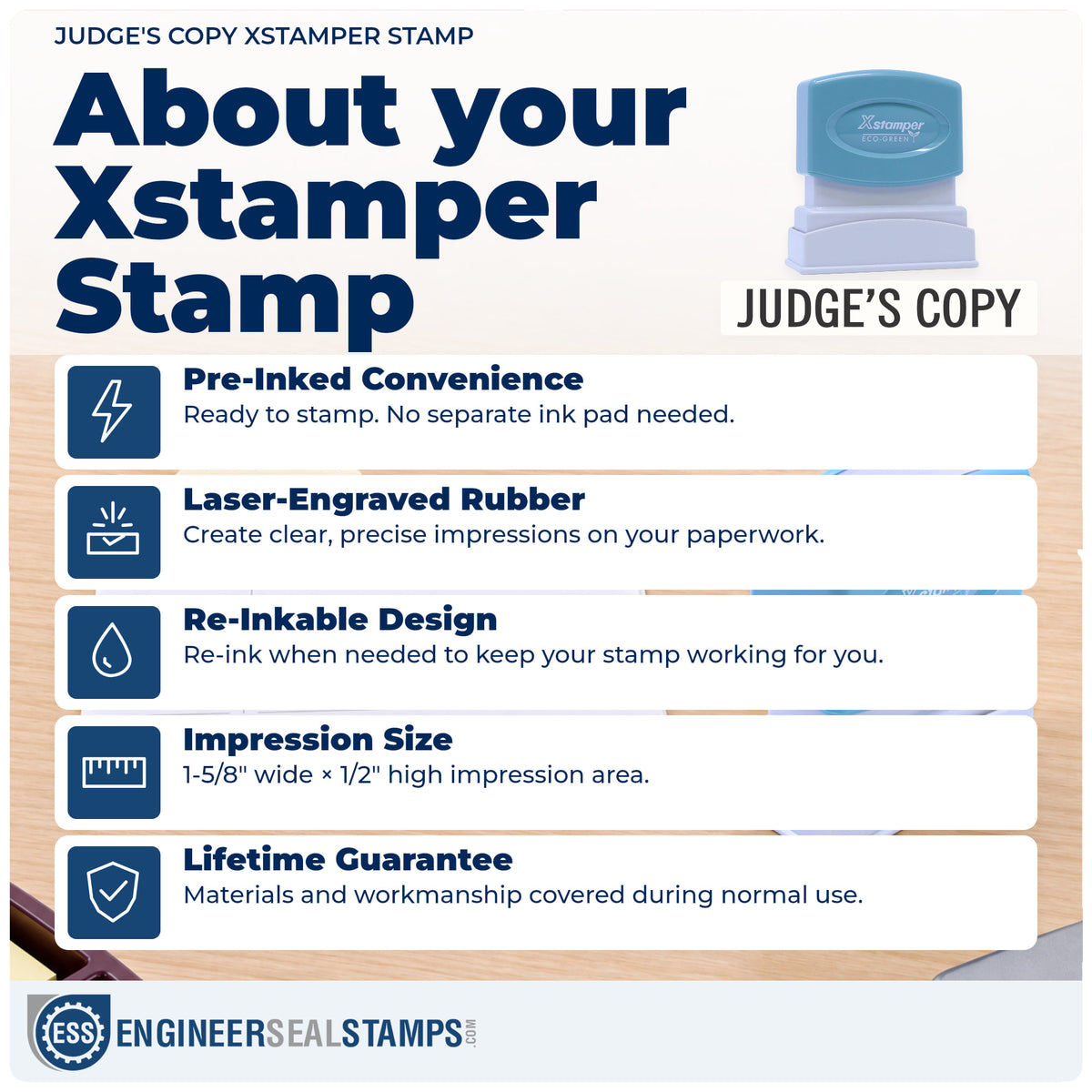 About the "Judge's copy" Xstamper No. 1815 stamp and how to care for it