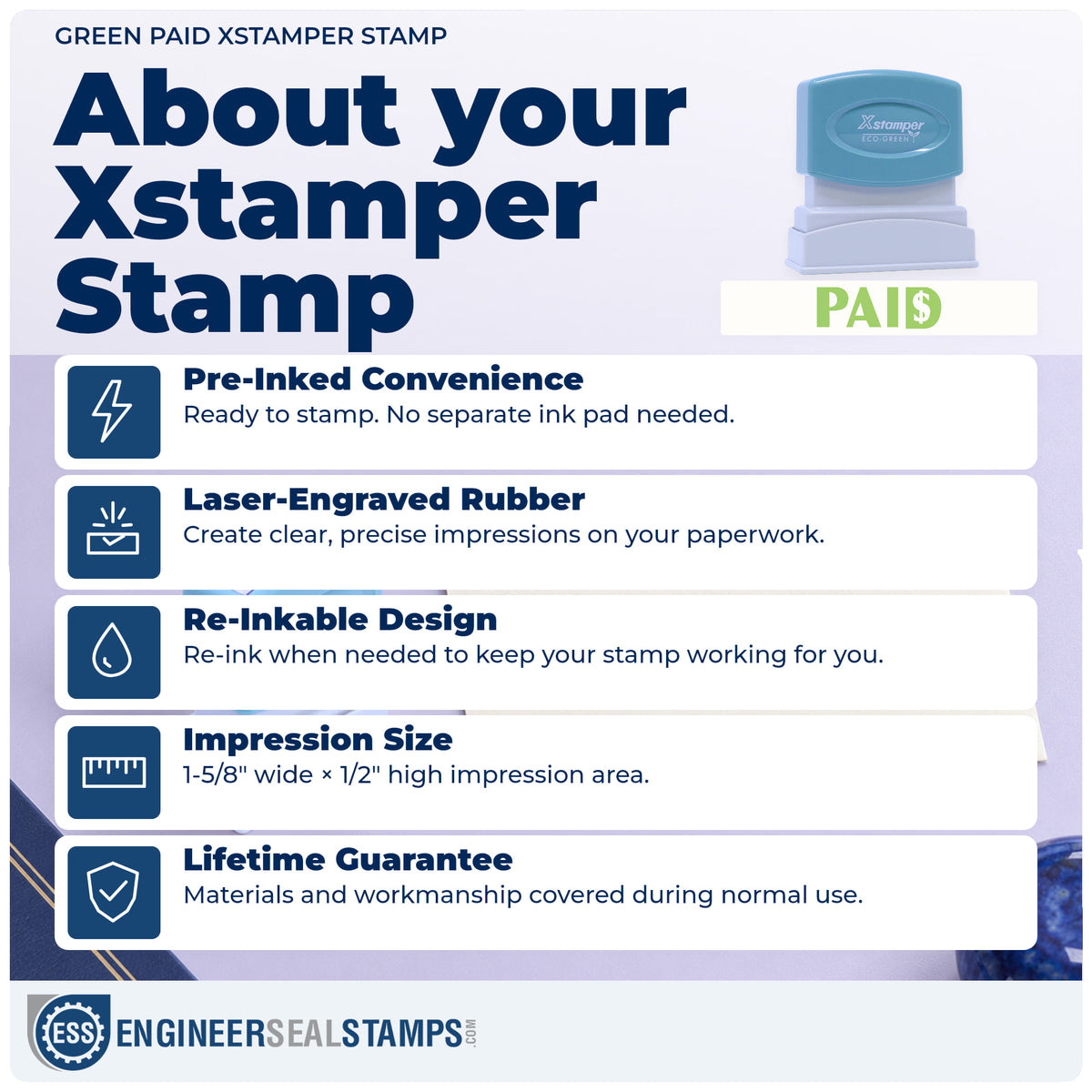 About the "Paid" Xstamper No. 1827 stamp and how to care for it