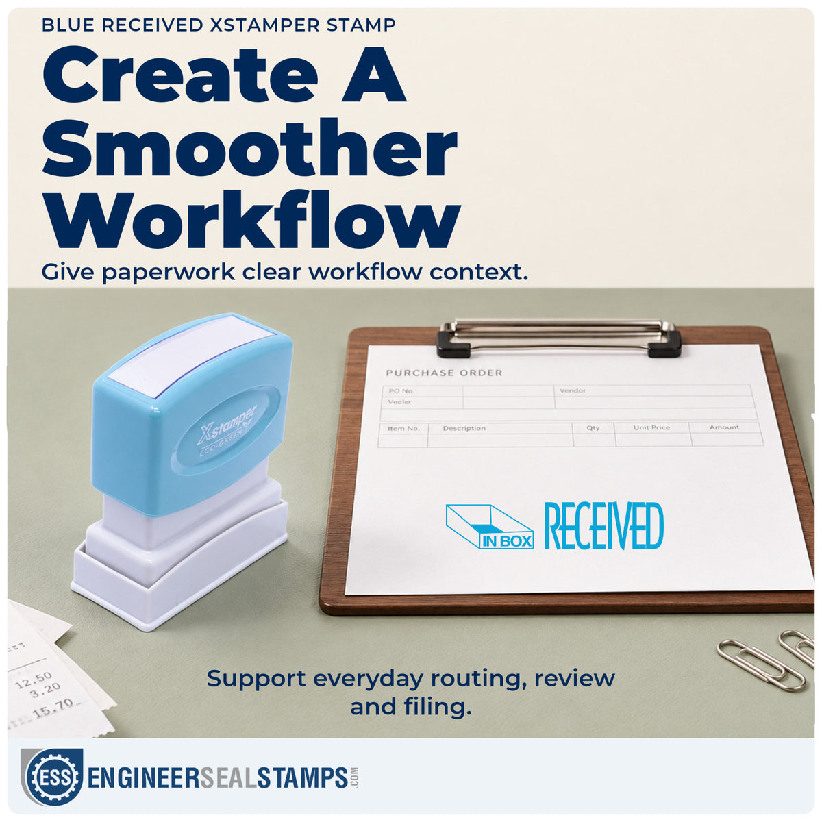 Where the "Received" imprint fits in an office document workflow