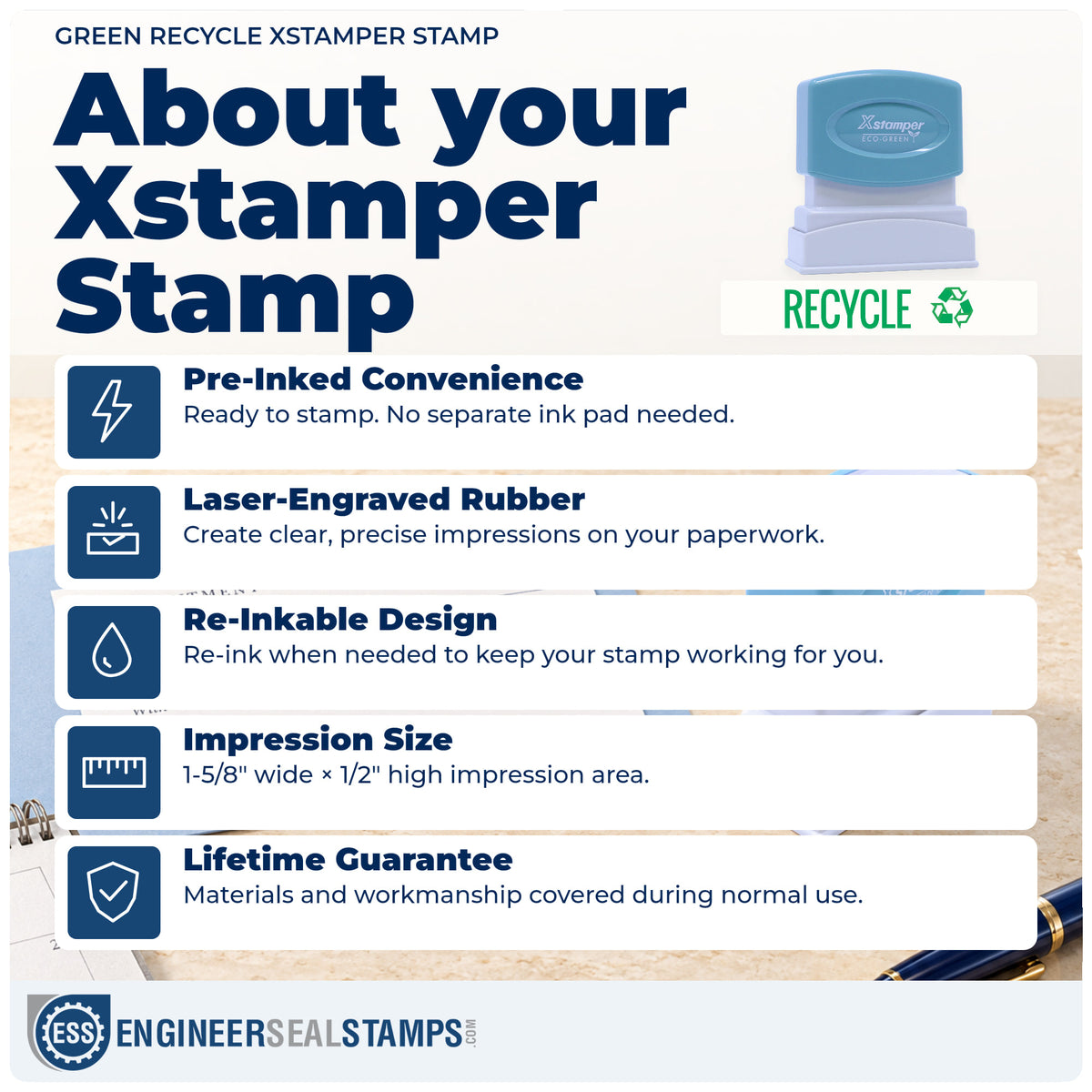 About the "Recycle" Xstamper No. 1364 stamp and how to care for it