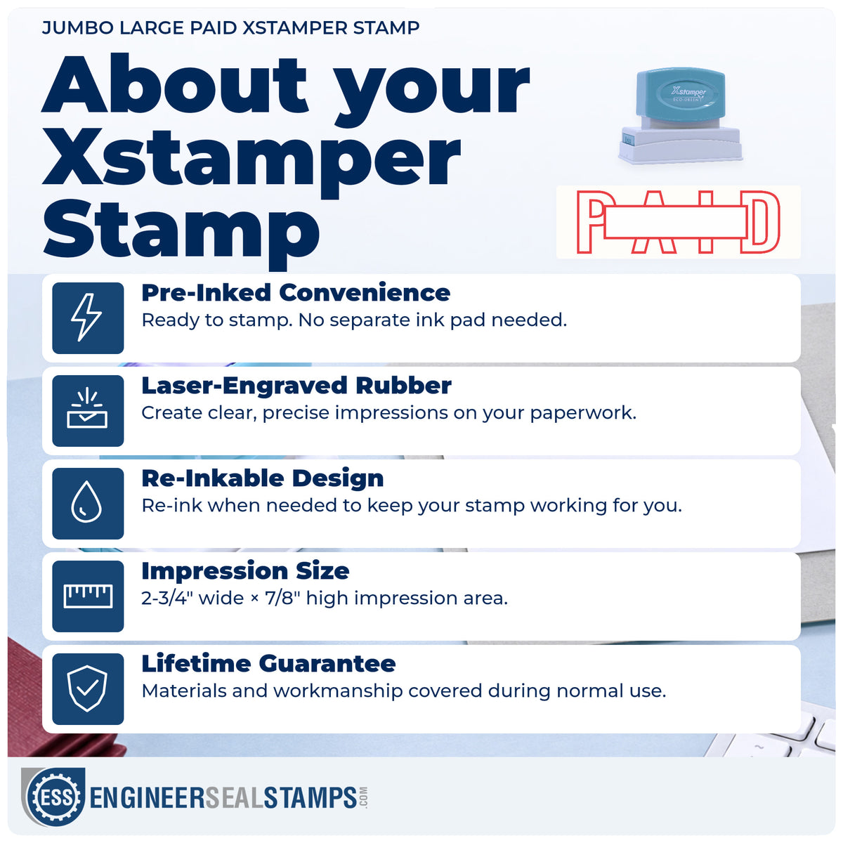 About the "Paid" Xstamper No. 3231 stamp and how to care for it